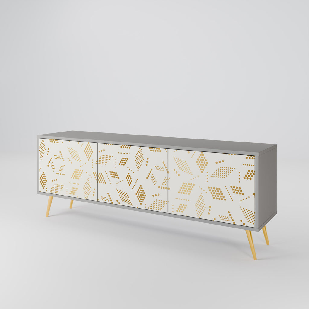 Meuble TV 3 portes SPOTTED DAZE, finition grise