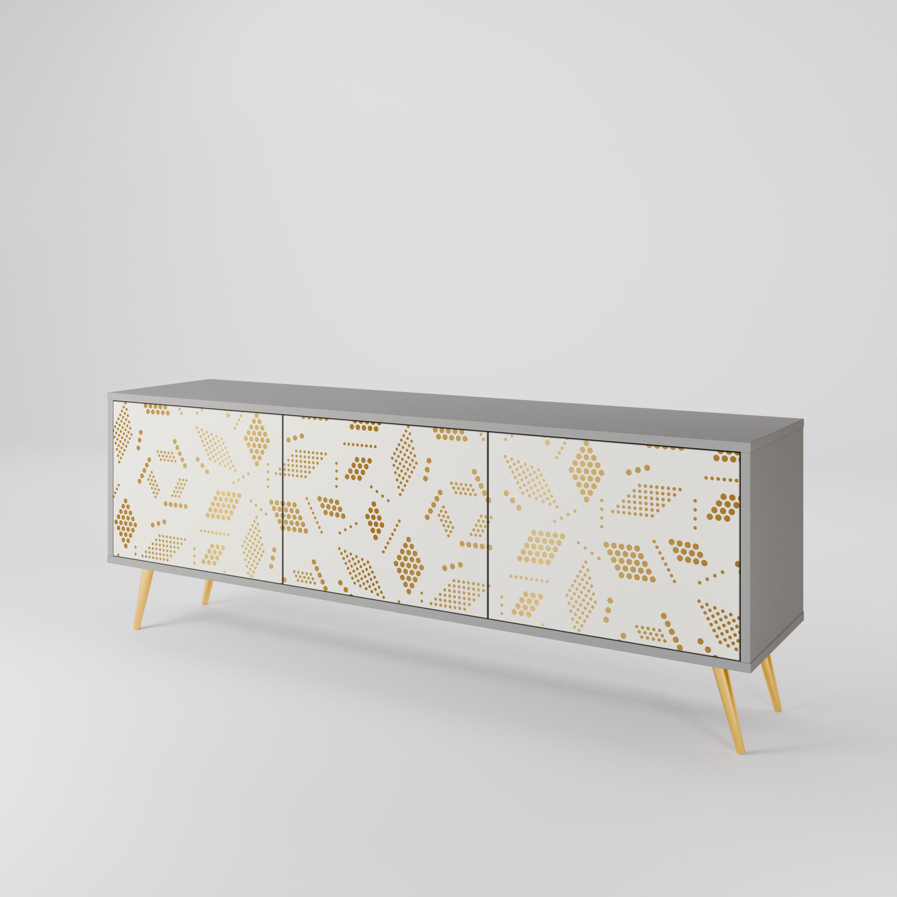 Meuble TV 3 portes SPOTTED DAZE, finition grise