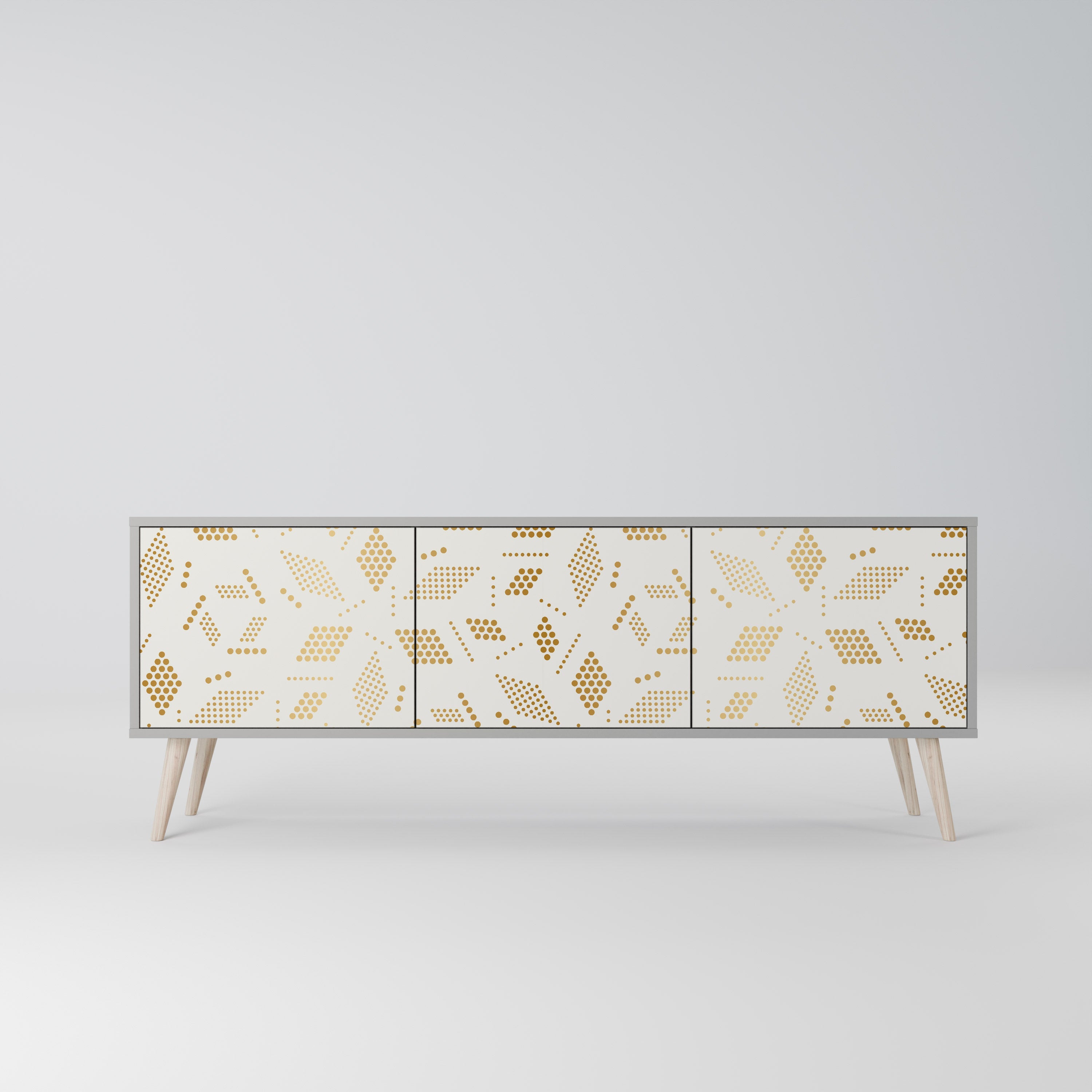 Meuble TV 3 portes SPOTTED DAZE, finition grise