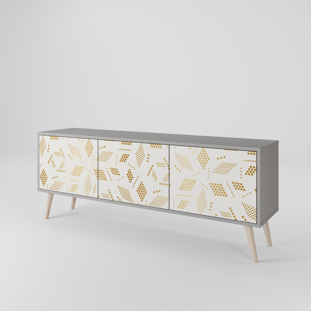 Meuble TV 3 portes SPOTTED DAZE, finition grise