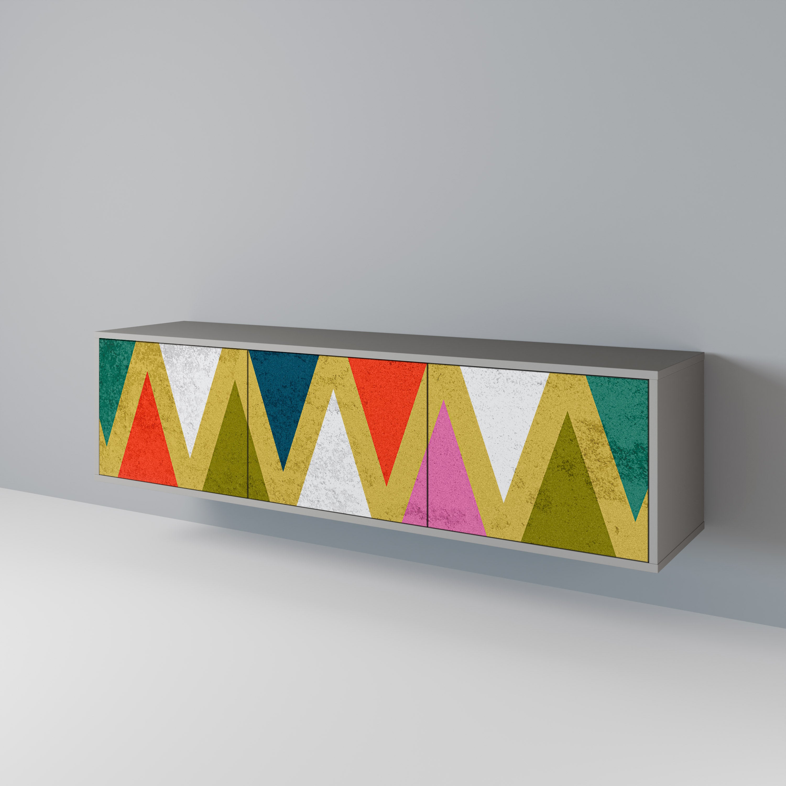 COLORFUL TRIANGLES 3-Door TV Cabinet