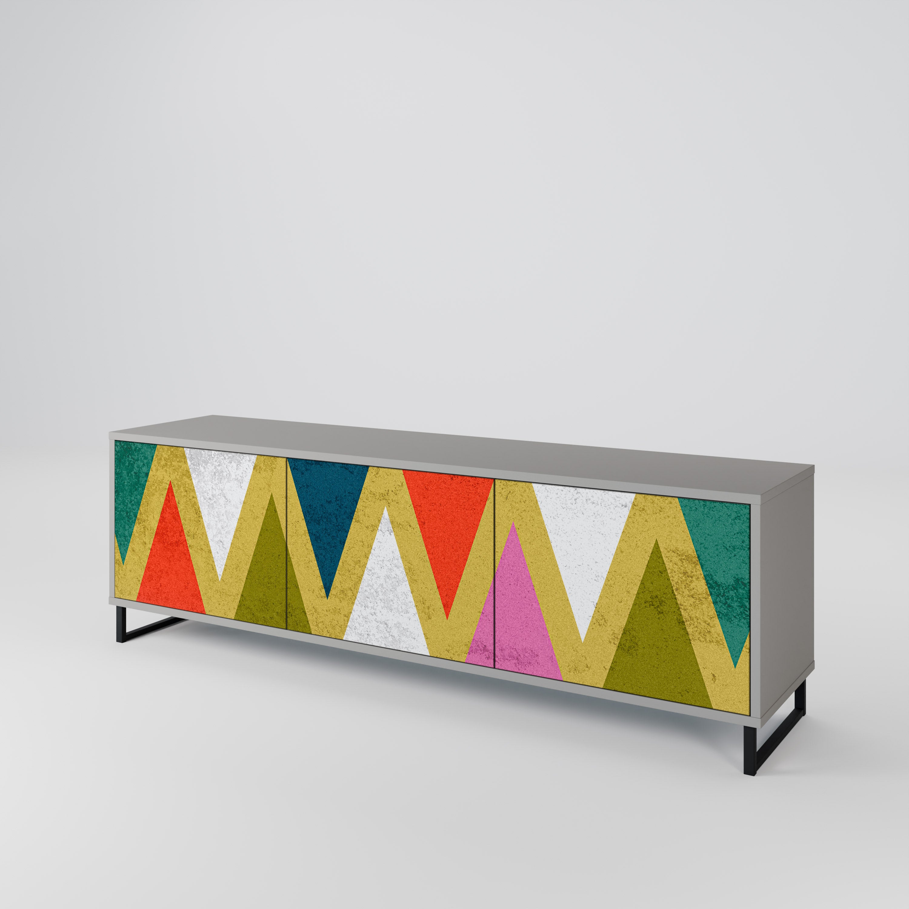 COLORFUL TRIANGLES 3-Door TV Cabinet
