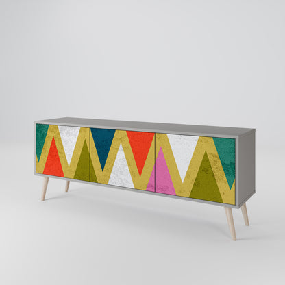 COLORFUL TRIANGLES 3-Door TV Cabinet