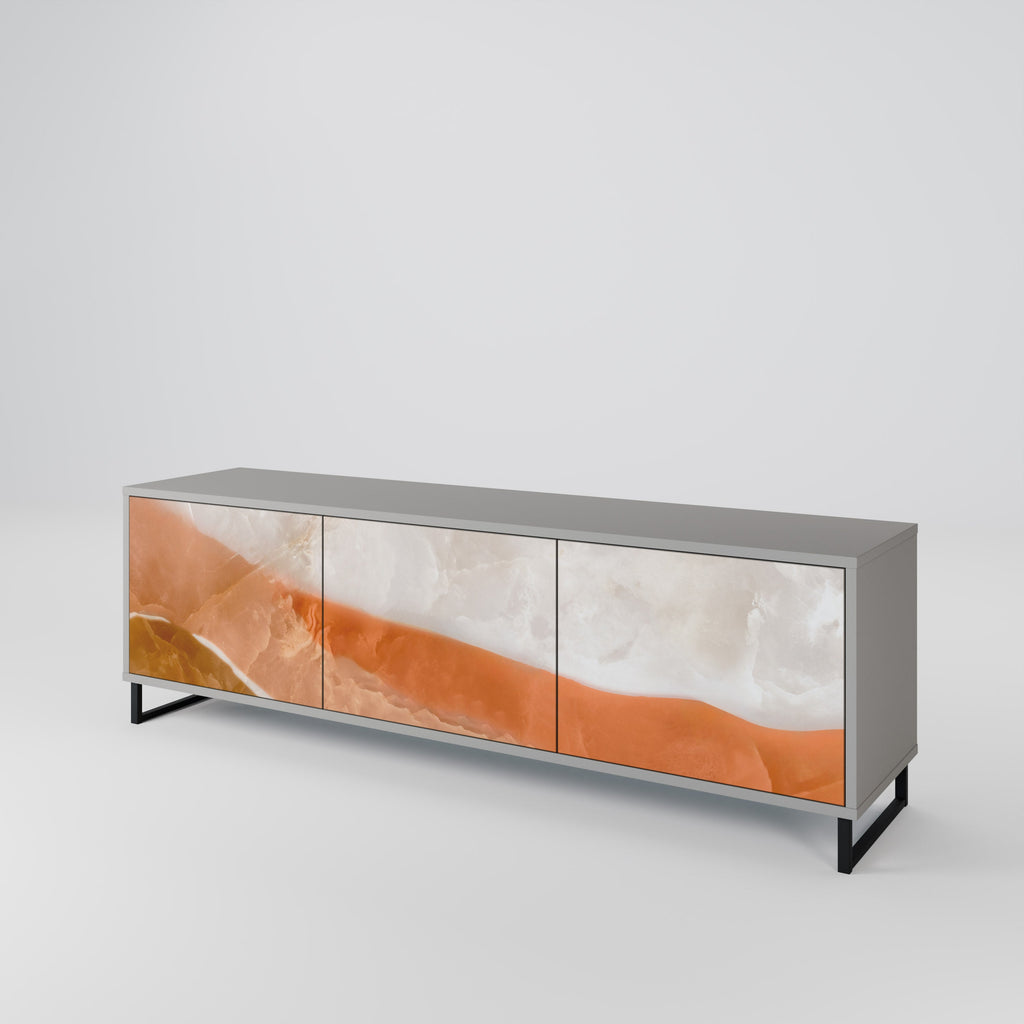 Meuble TV 3 portes SANDHILLS SPLENDOUR finition grise