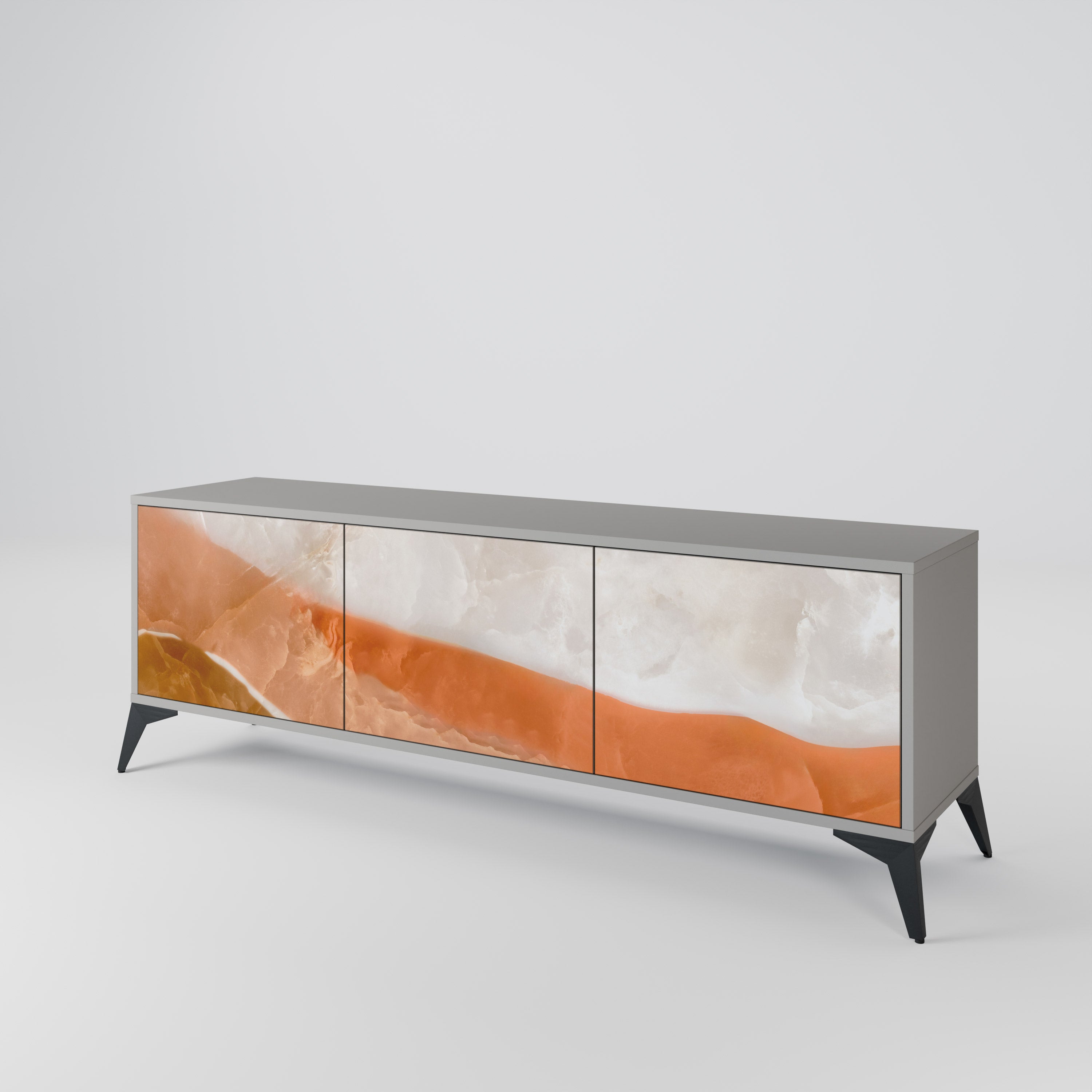 Meuble TV 3 portes SANDHILLS SPLENDOUR finition grise