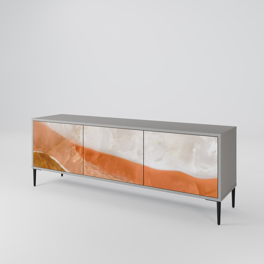 Meuble TV 3 portes SANDHILLS SPLENDOUR finition grise