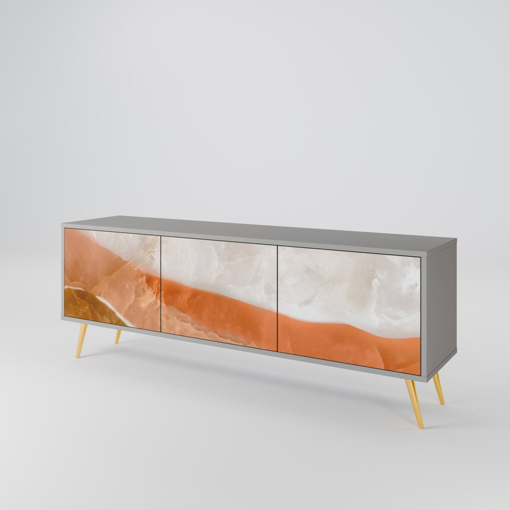 Meuble TV 3 portes SANDHILLS SPLENDOUR finition grise