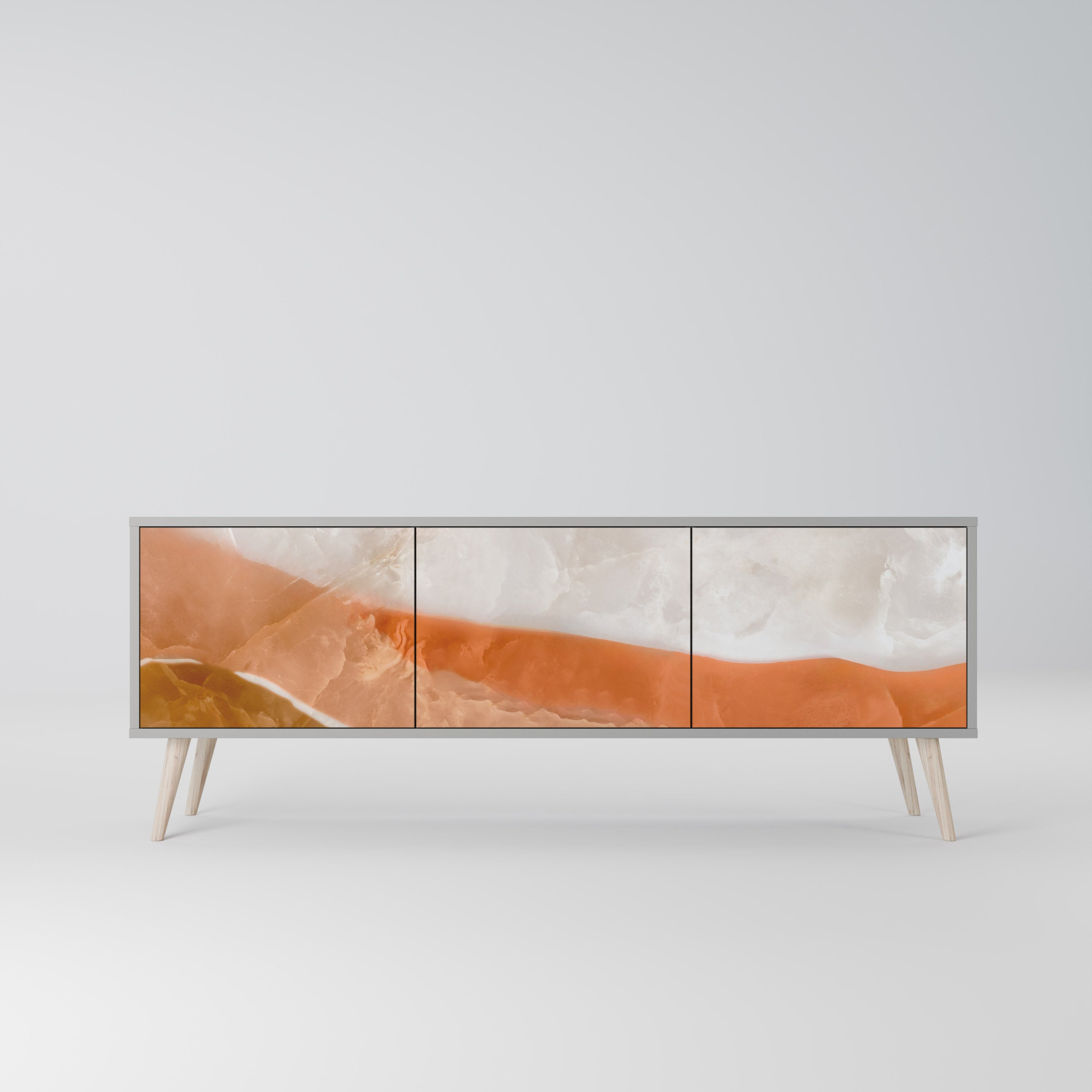 Meuble TV 3 portes SANDHILLS SPLENDOUR finition grise