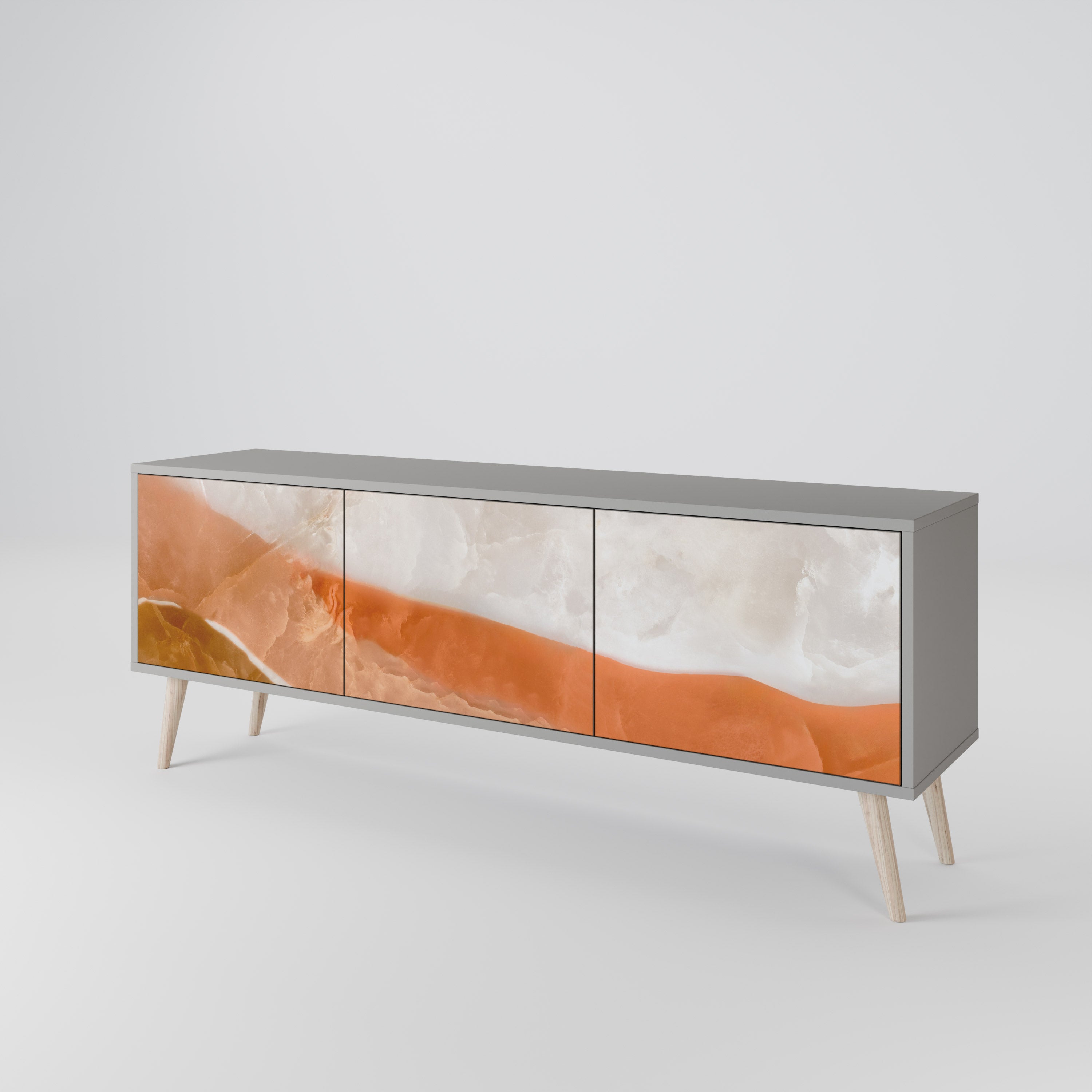 Meuble TV 3 portes SANDHILLS SPLENDOUR finition grise