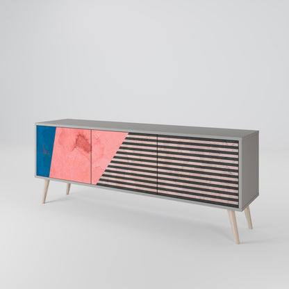 GLAMOROUS STRIPE 3-Door TV Cabinet