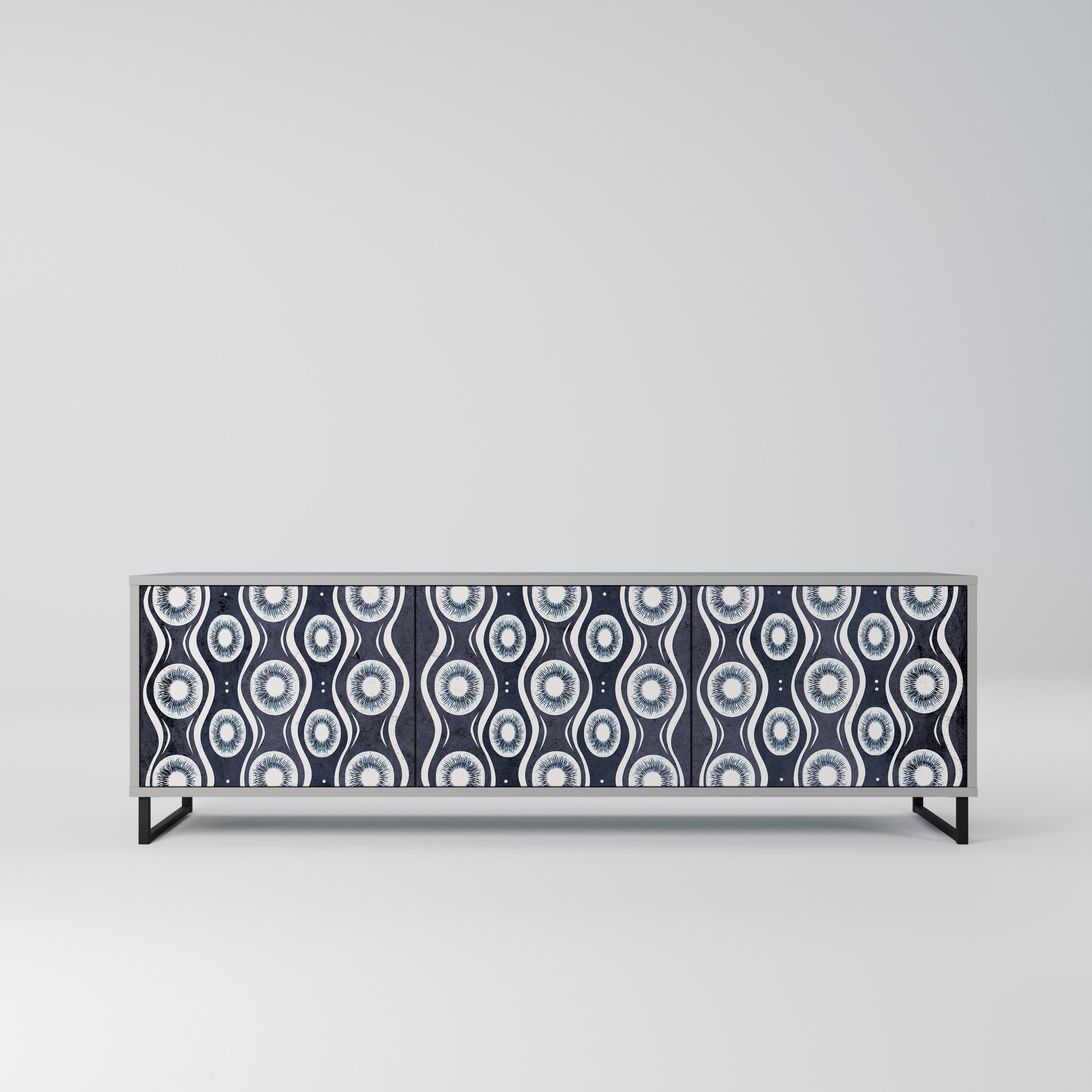 Meuble TV 3 portes GRAPHITE EYES finition grise