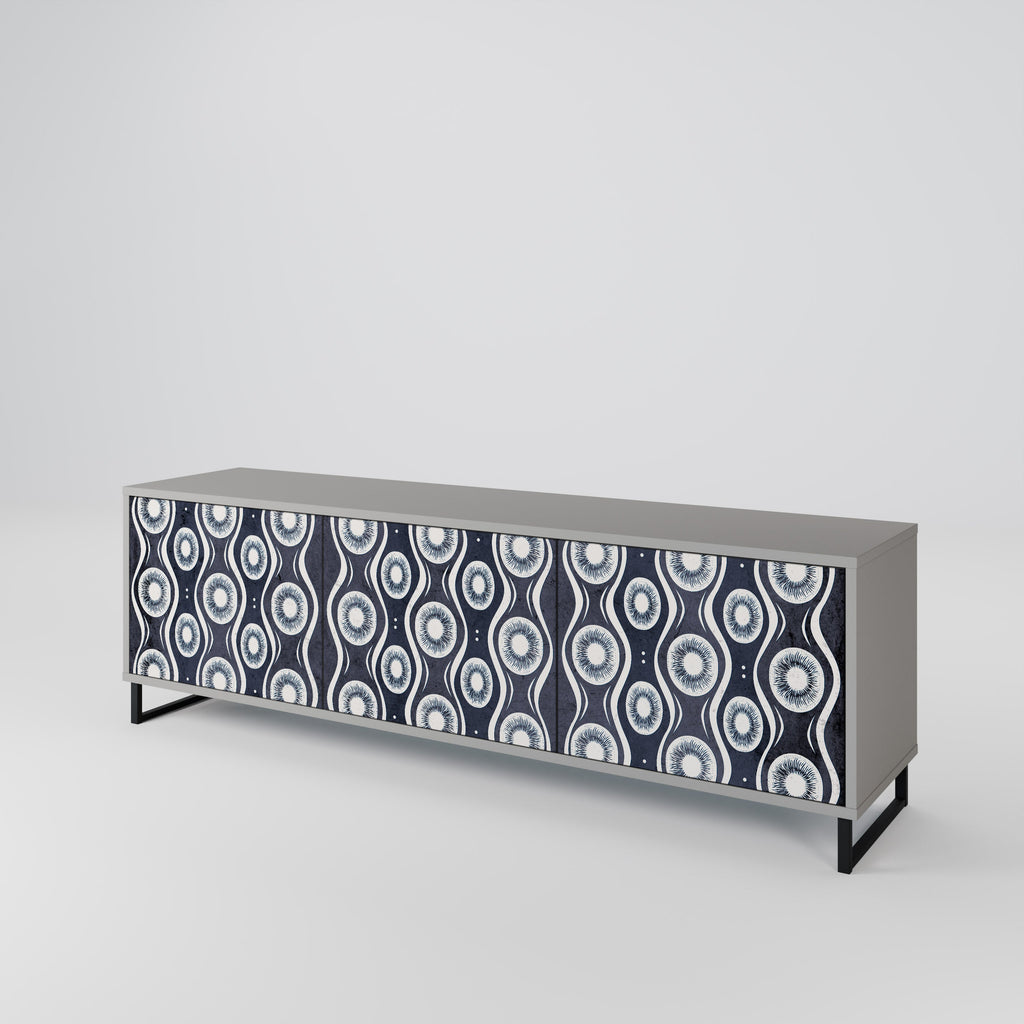 Meuble TV 3 portes GRAPHITE EYES finition grise