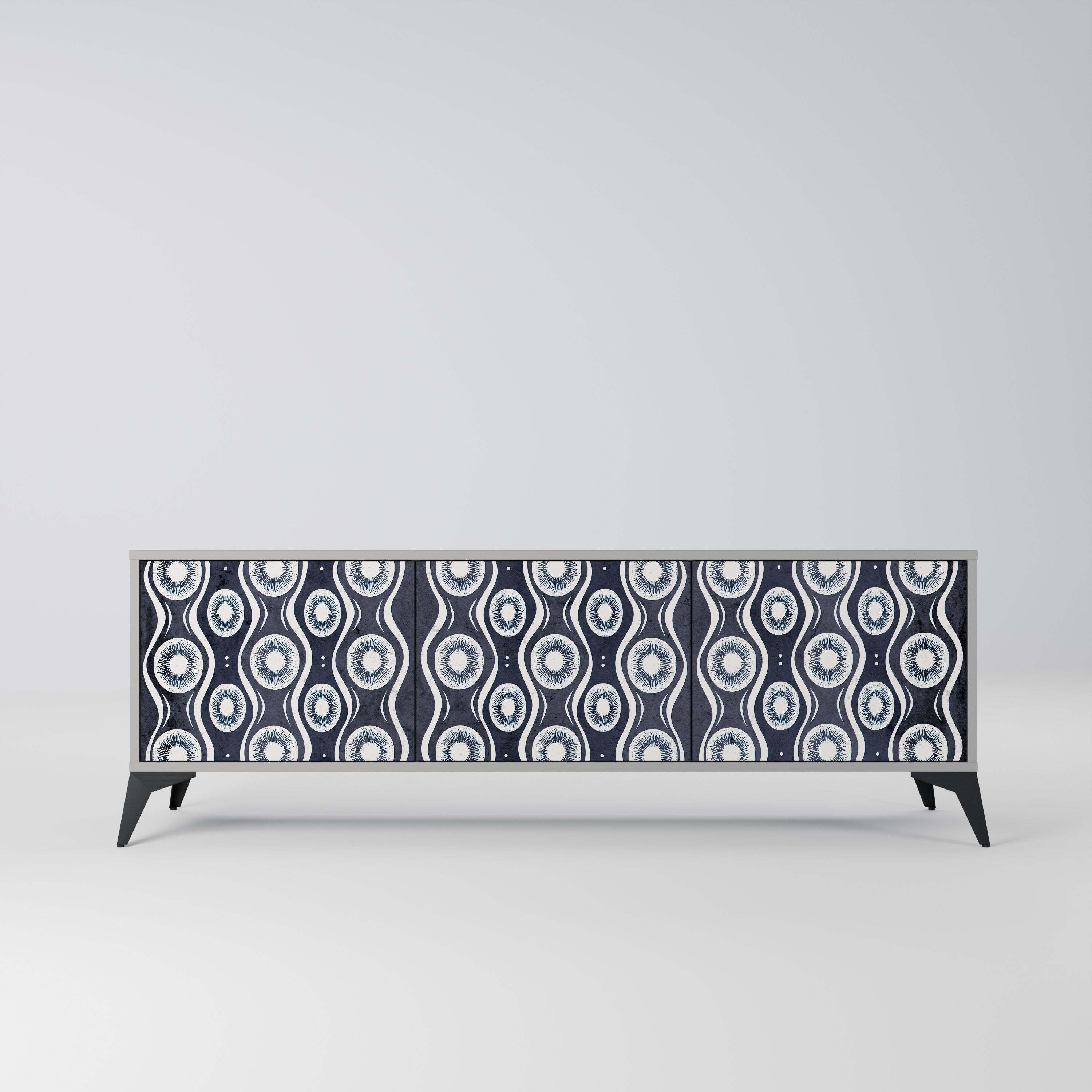 Meuble TV 3 portes GRAPHITE EYES finition grise