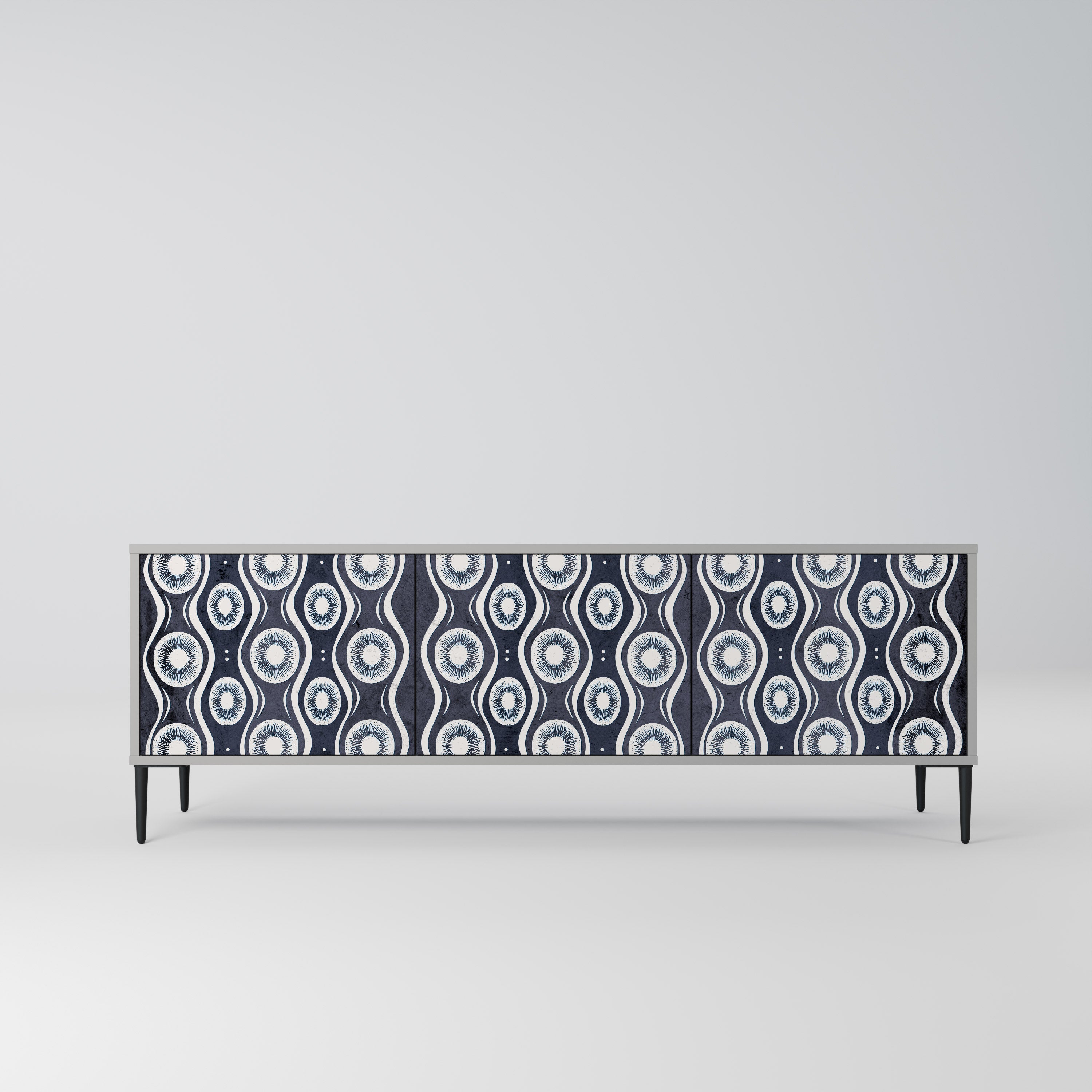 Meuble TV 3 portes GRAPHITE EYES finition grise