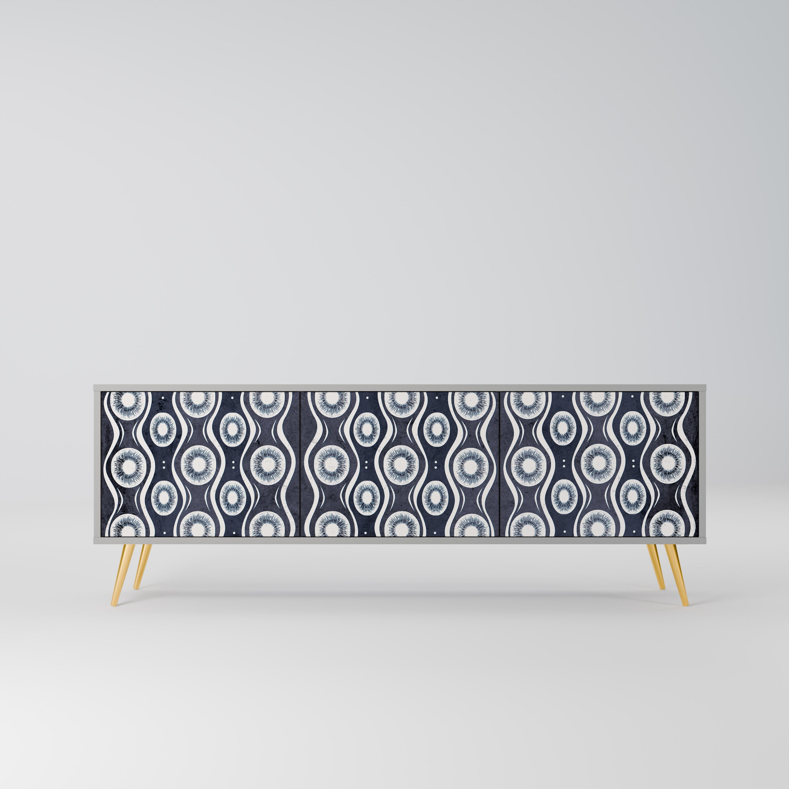 Meuble TV 3 portes GRAPHITE EYES finition grise