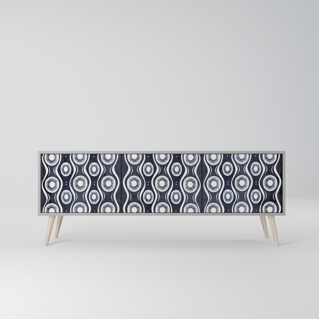 Meuble TV 3 portes GRAPHITE EYES finition grise