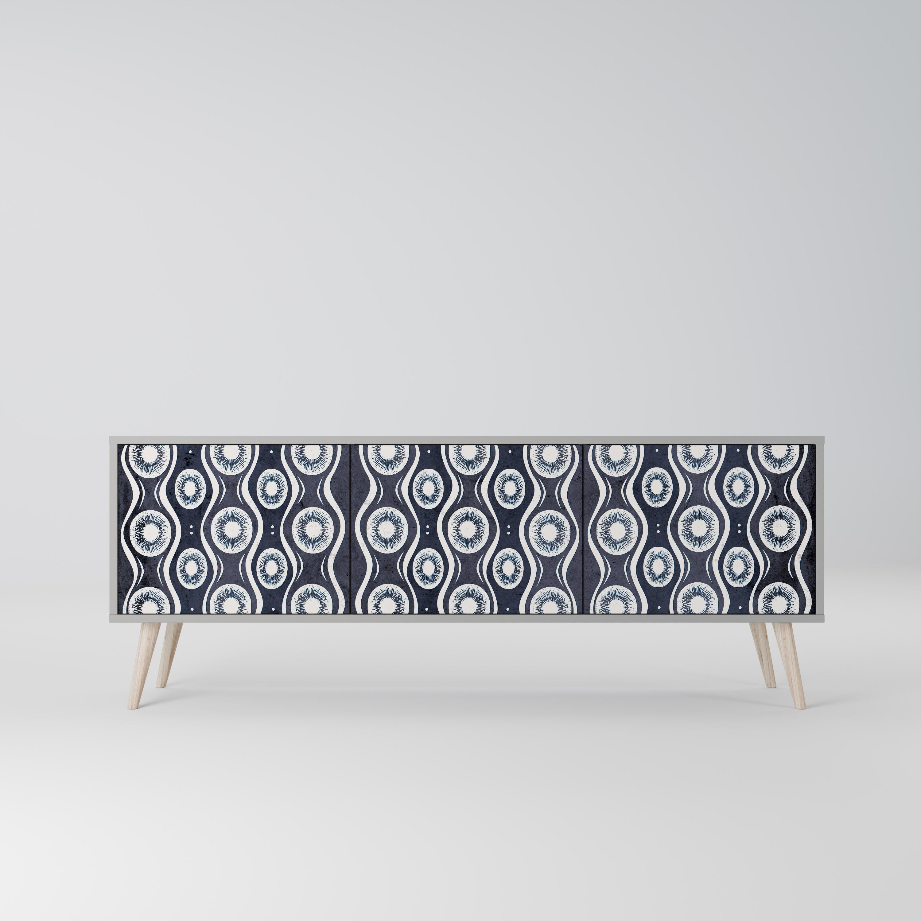 Meuble TV 3 portes GRAPHITE EYES finition grise