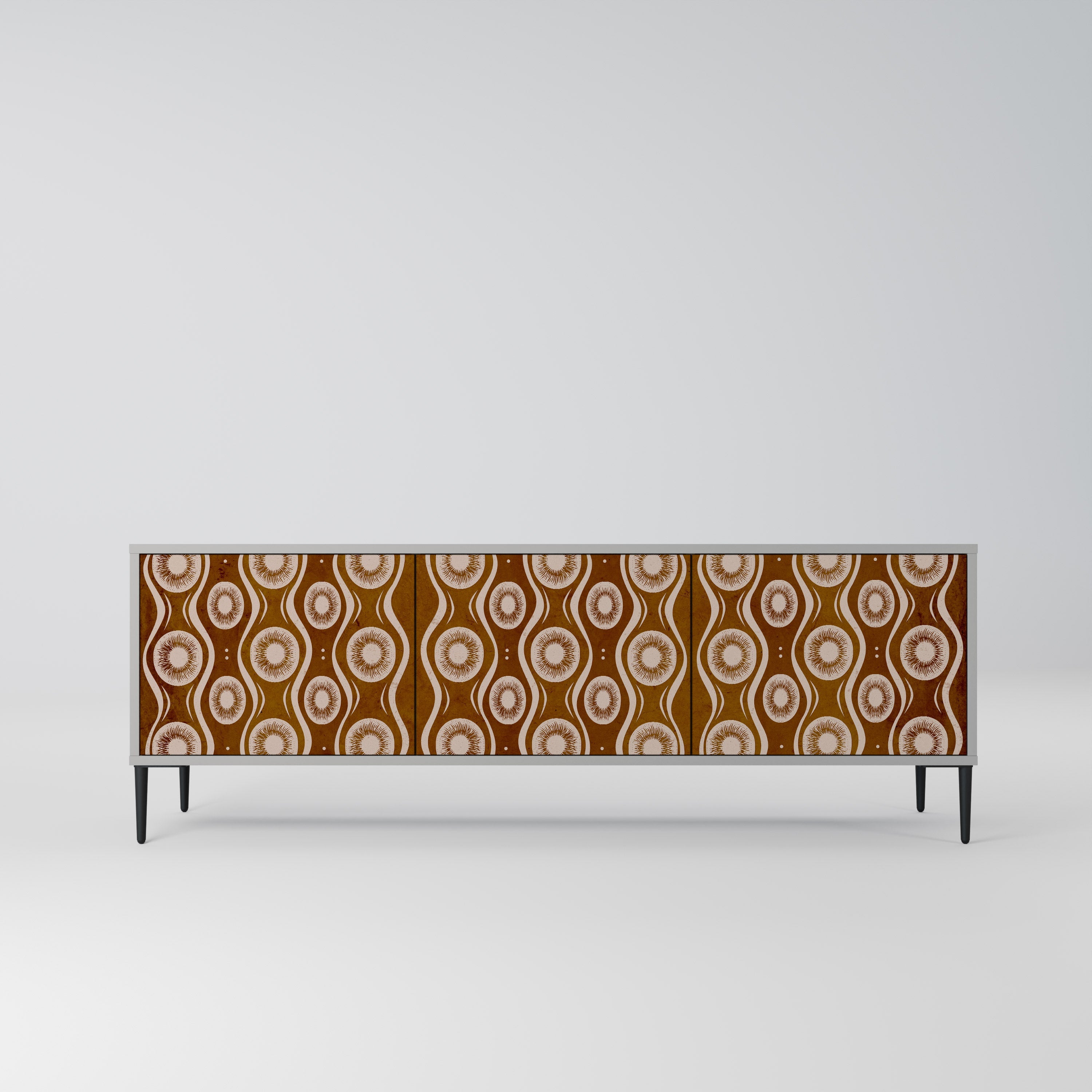 Meuble TV 3 portes BROWN EYES, finition grise