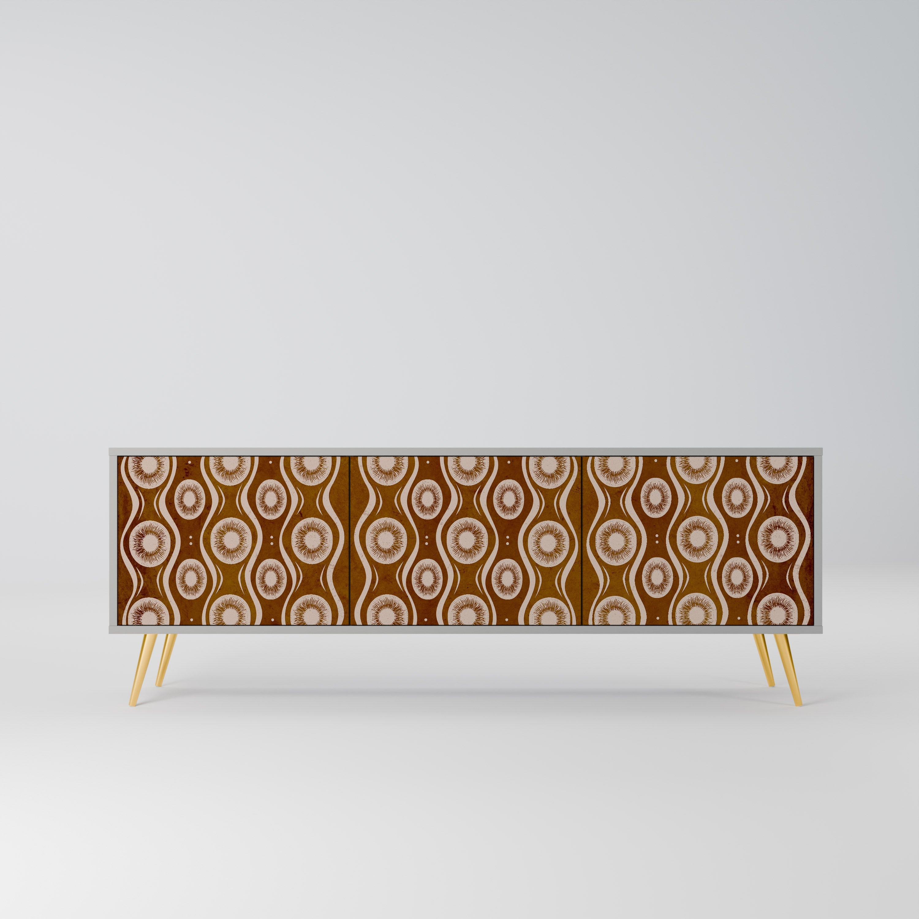 Meuble TV 3 portes BROWN EYES, finition grise