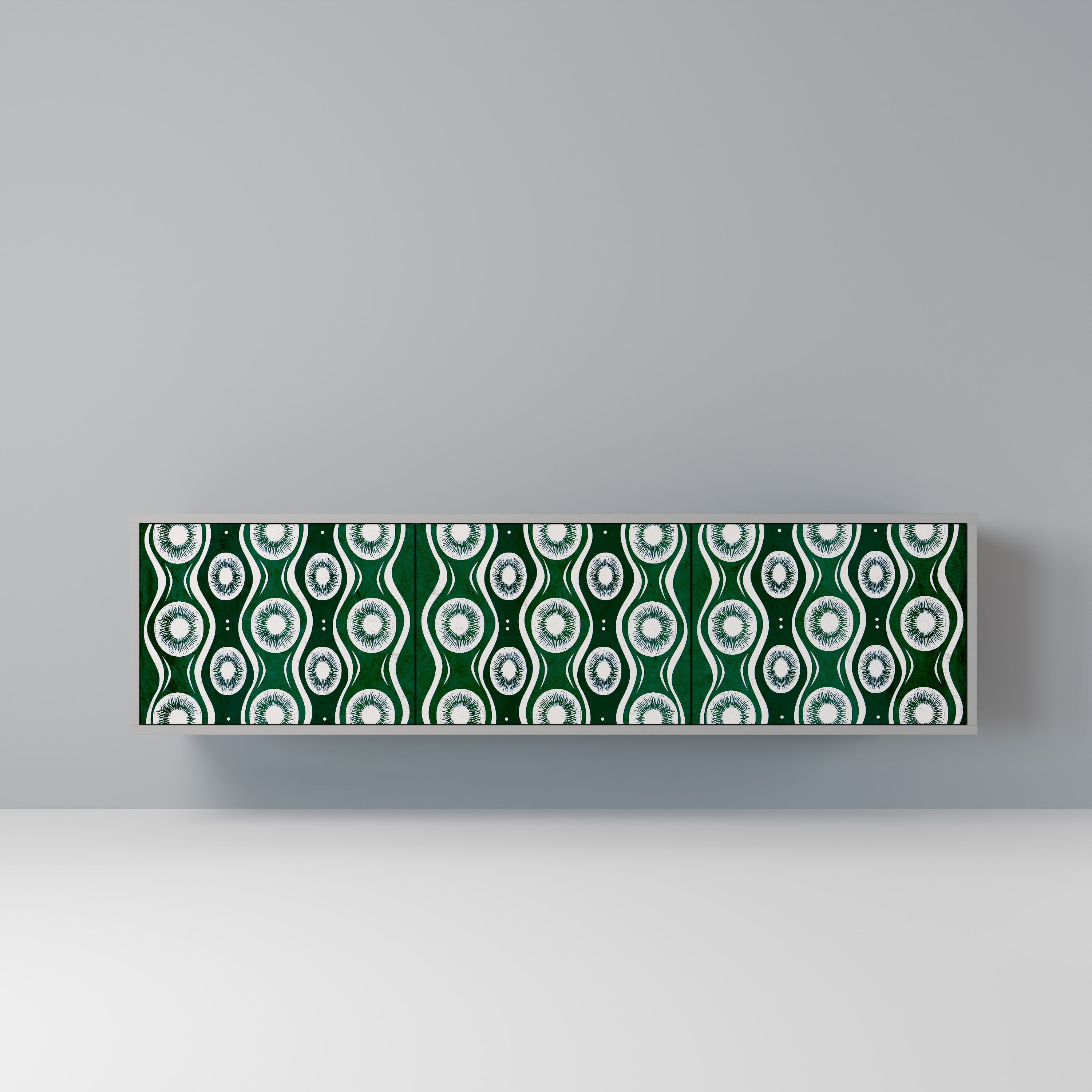 Meuble TV 3 portes GREEN EYES finition grise