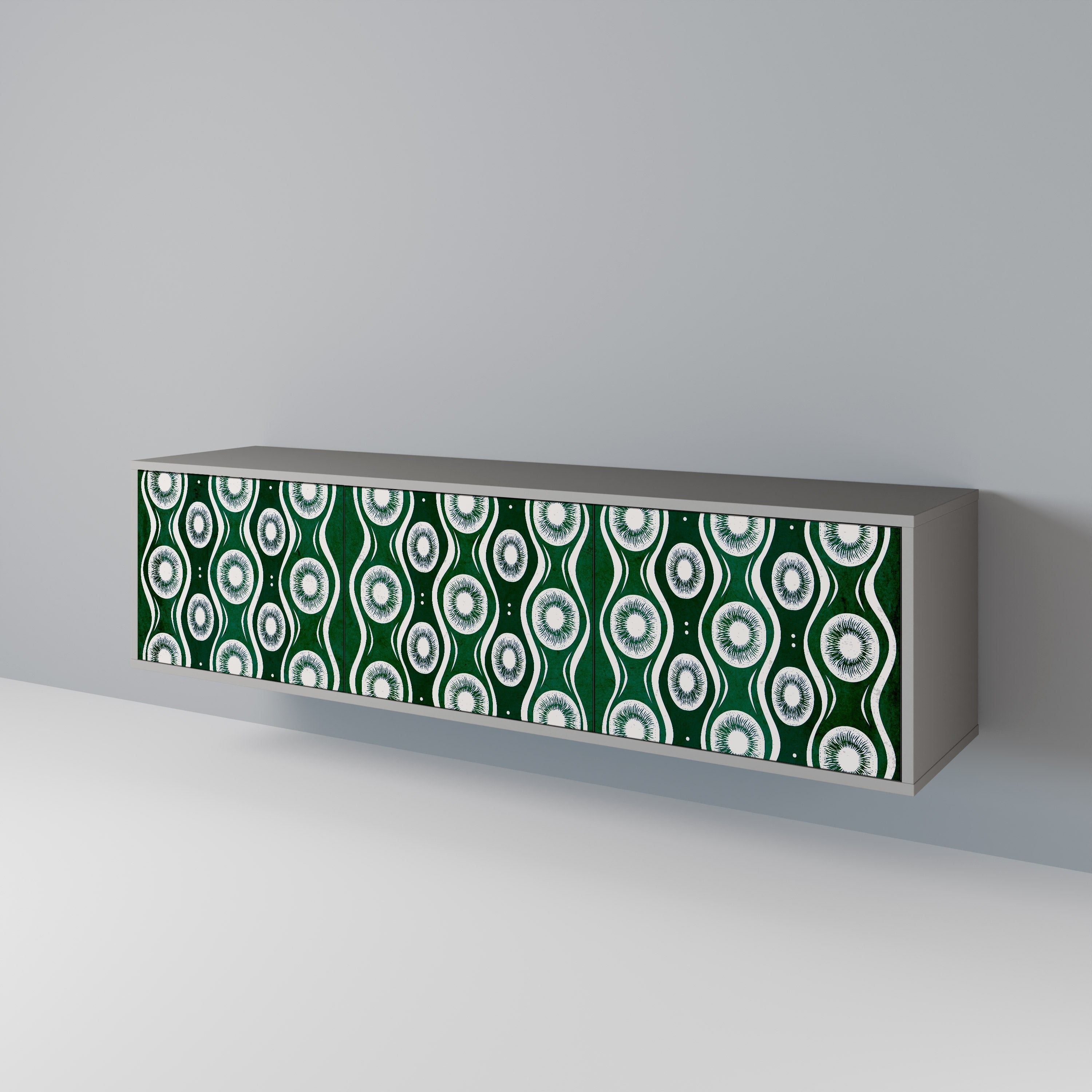 Meuble TV 3 portes GREEN EYES finition grise