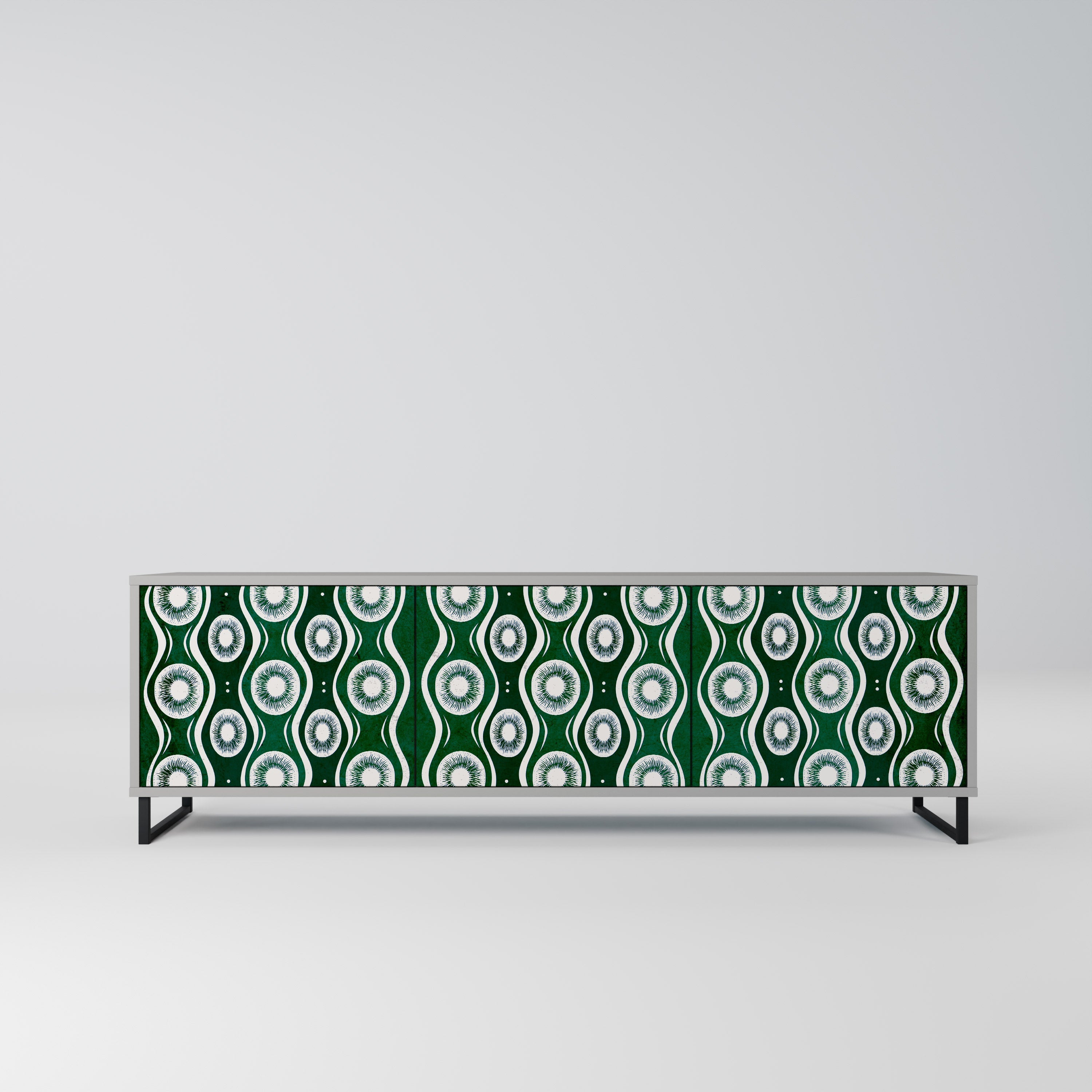 Meuble TV 3 portes GREEN EYES finition grise