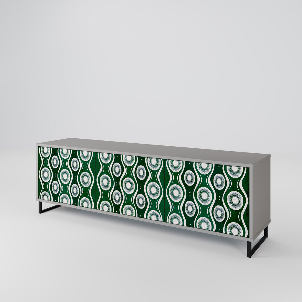 Meuble TV 3 portes GREEN EYES finition grise