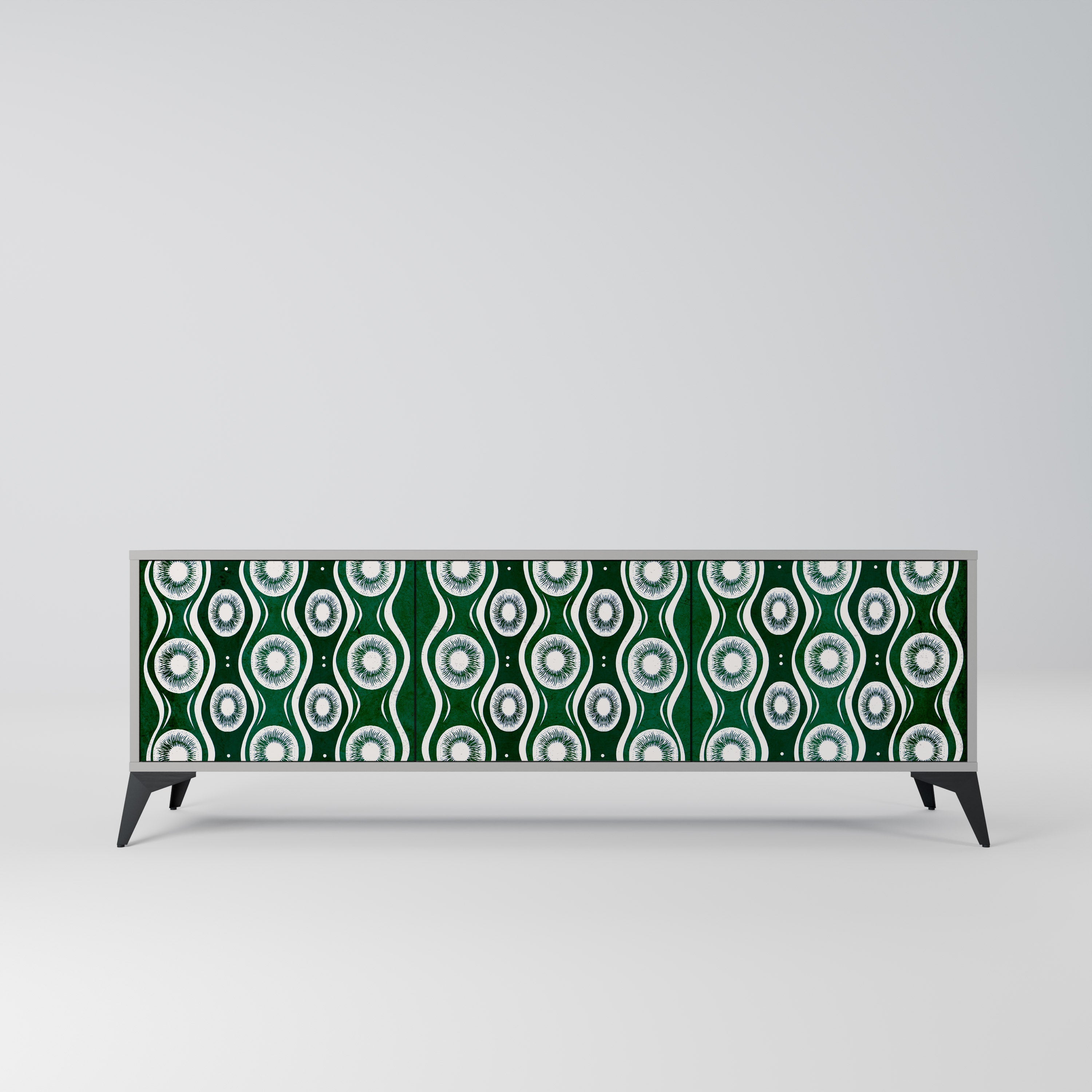 Meuble TV 3 portes GREEN EYES finition grise