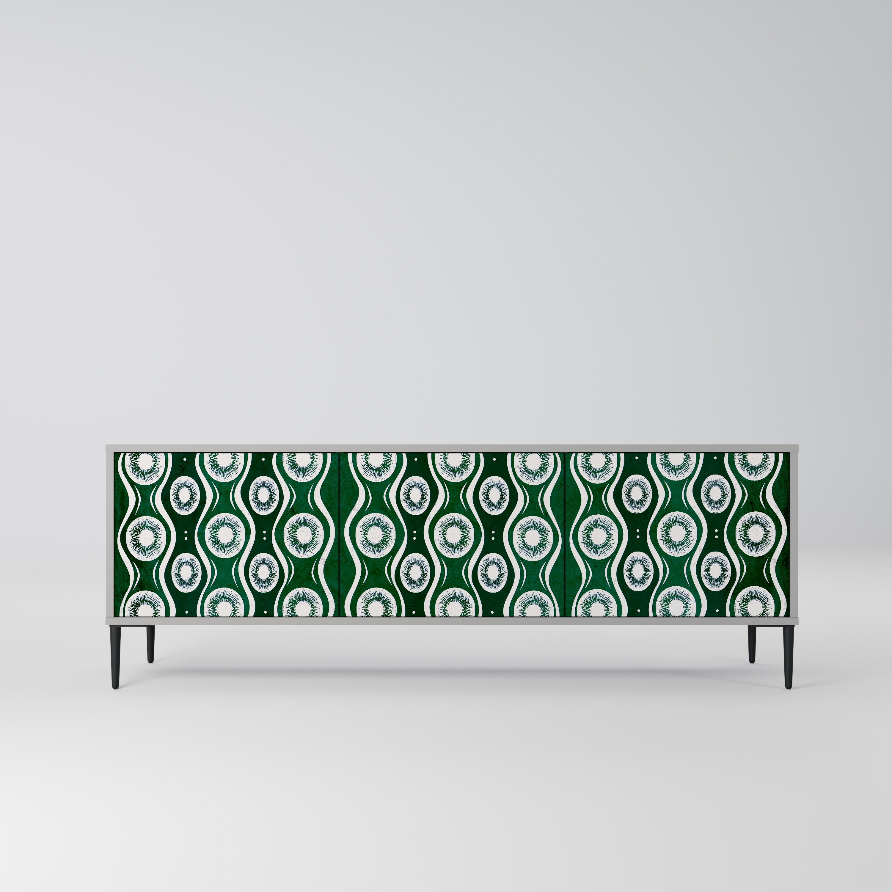 Meuble TV 3 portes GREEN EYES finition grise