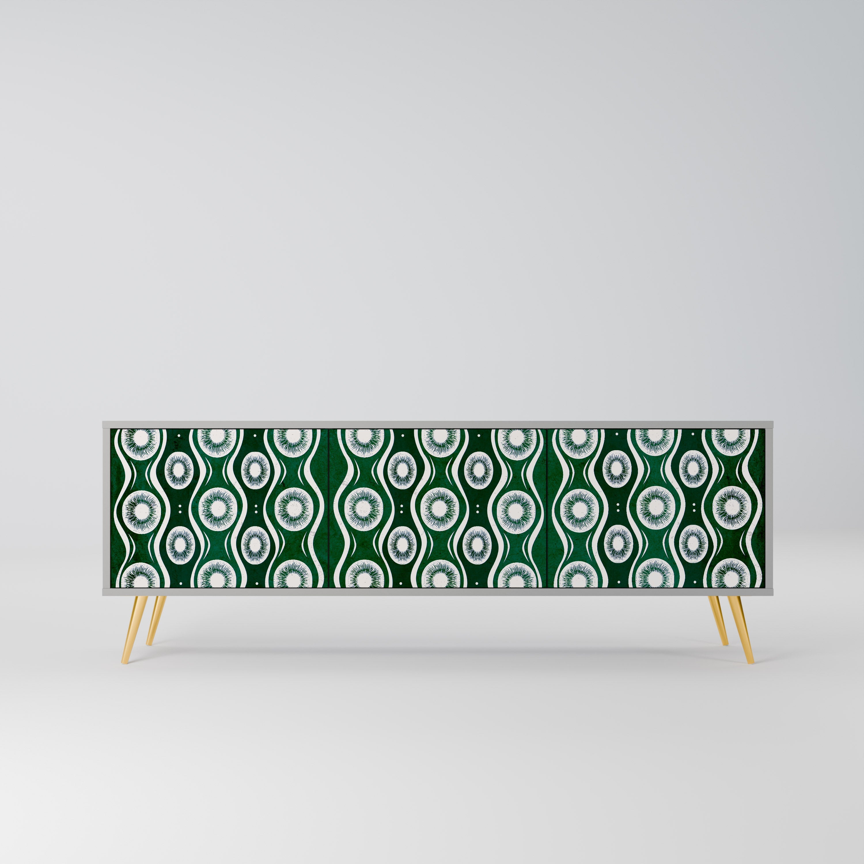 Meuble TV 3 portes GREEN EYES finition grise