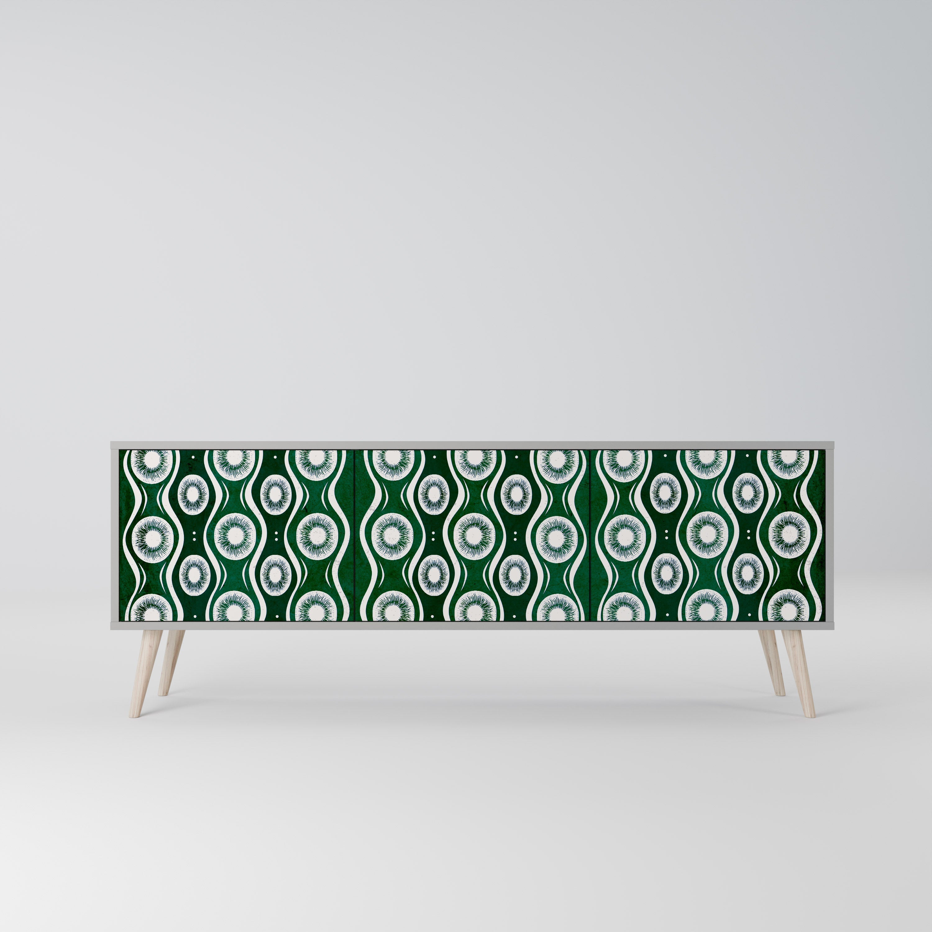 Meuble TV 3 portes GREEN EYES finition grise