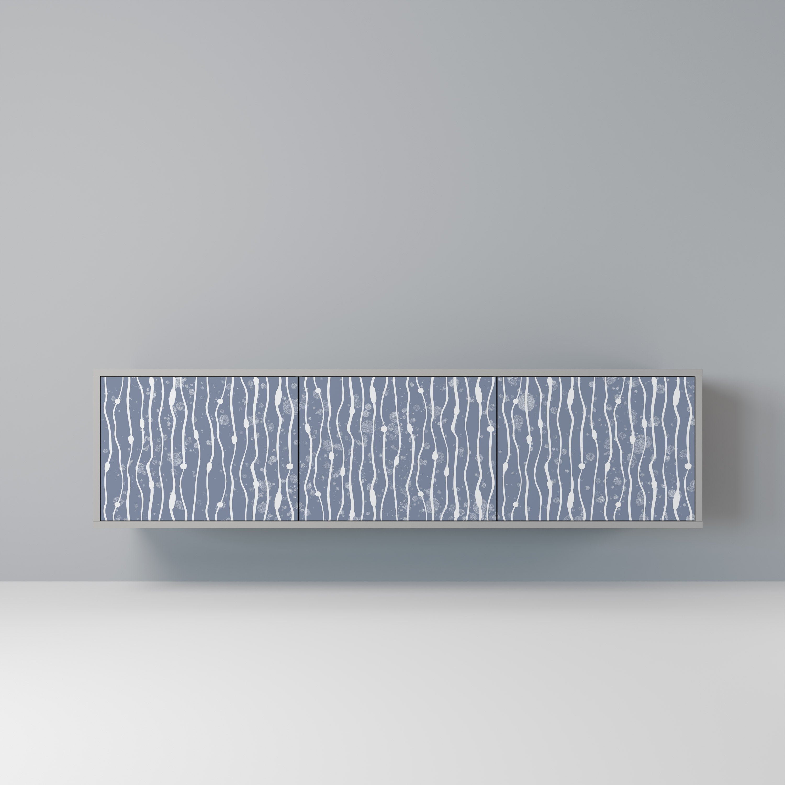 Meuble TV 3 portes GRAPHITE RAIN, finition grise