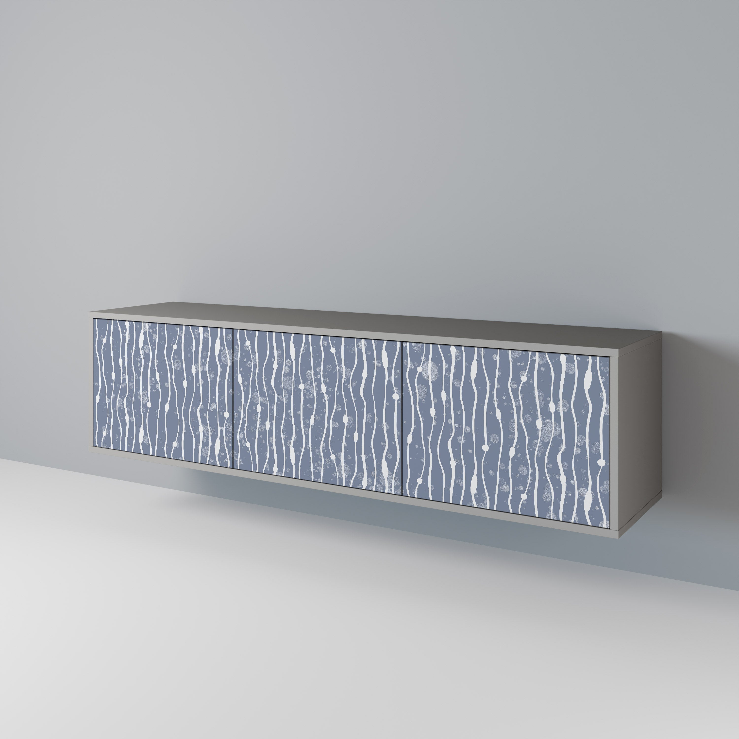 Meuble TV 3 portes GRAPHITE RAIN, finition grise