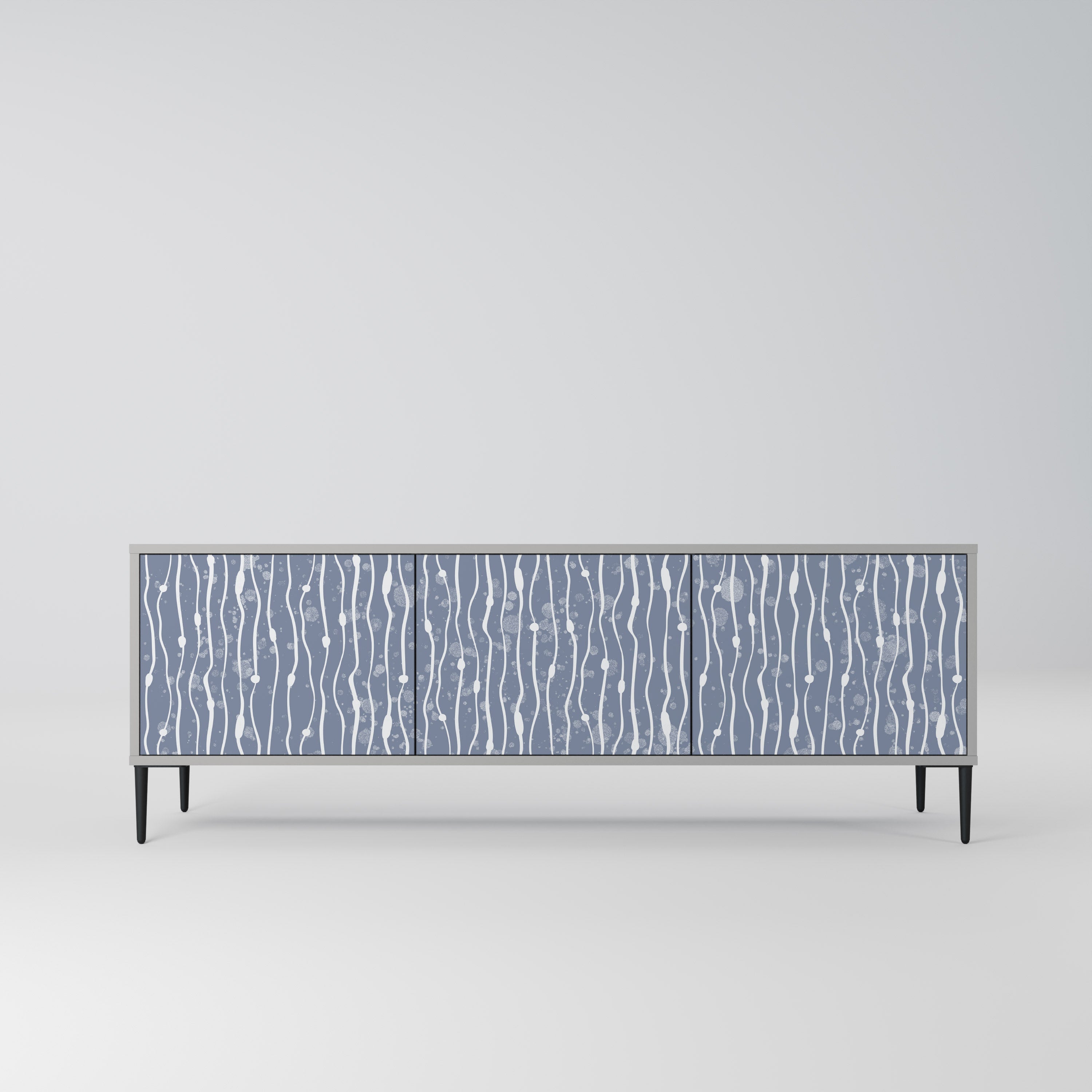 Meuble TV 3 portes GRAPHITE RAIN, finition grise