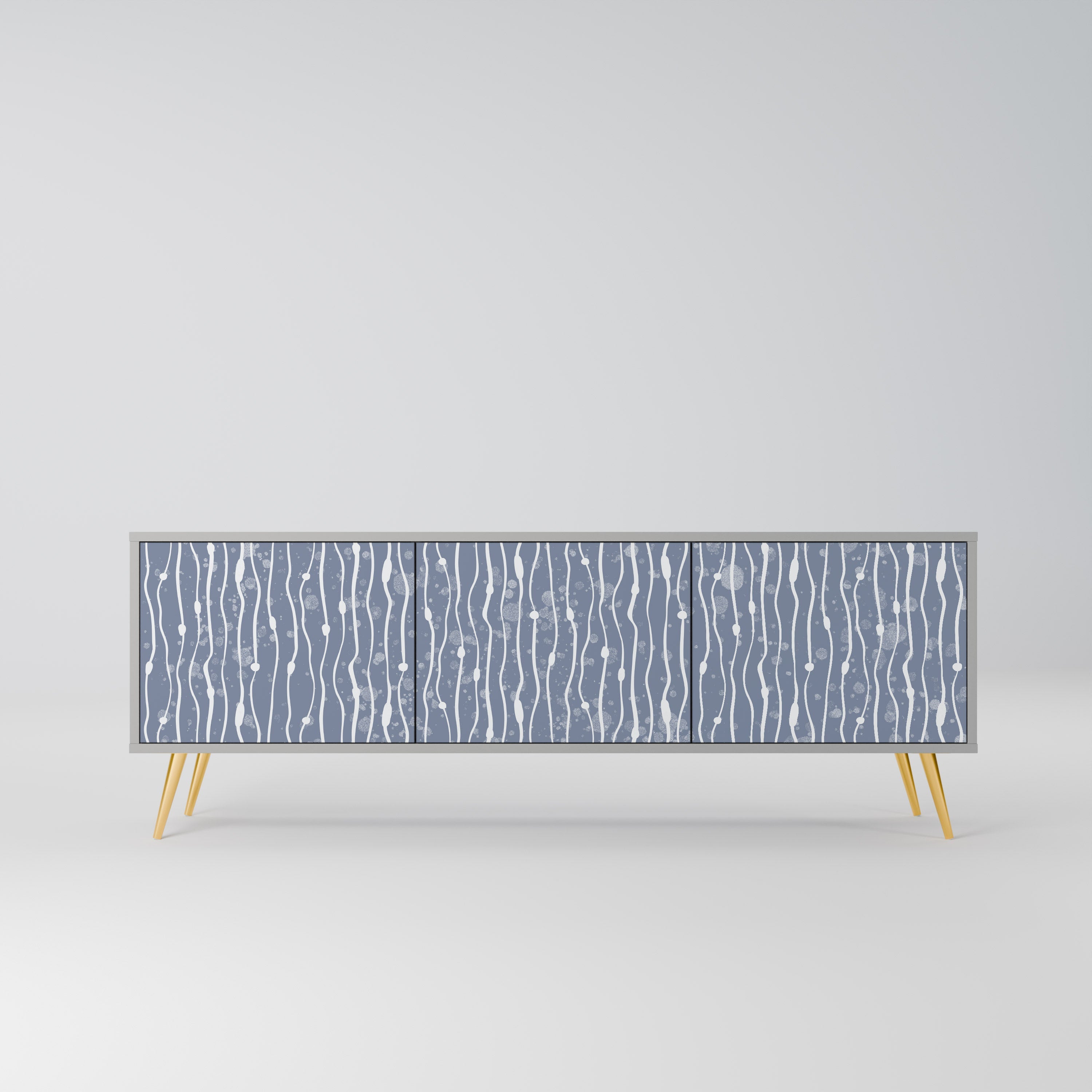 Meuble TV 3 portes GRAPHITE RAIN, finition grise