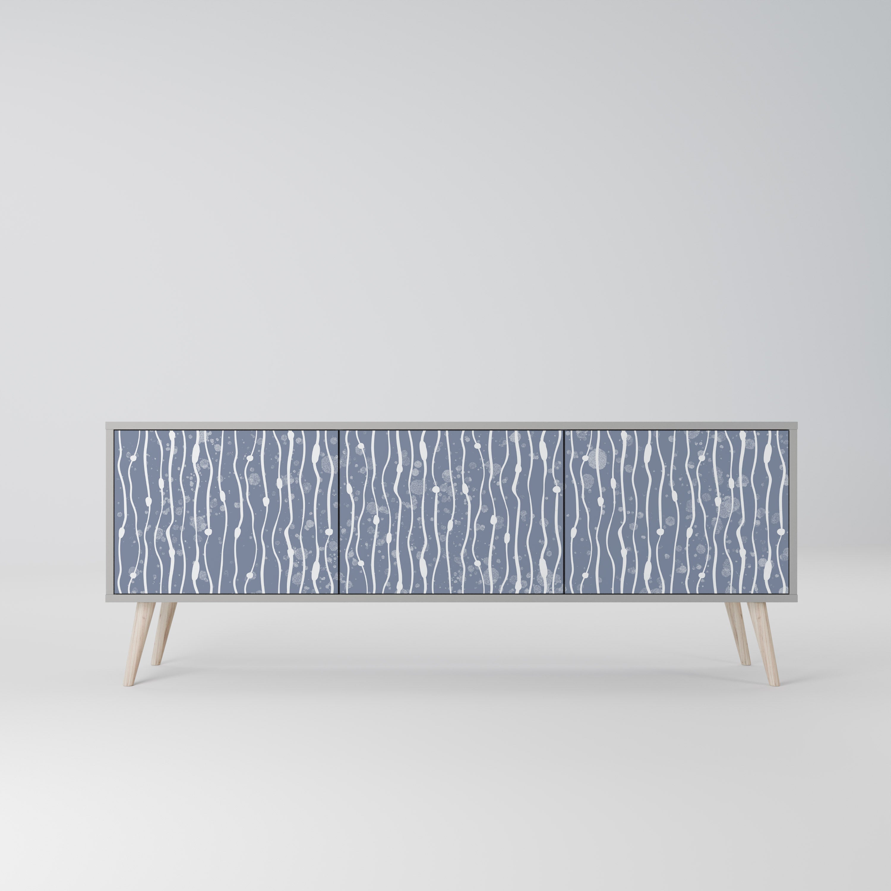 Meuble TV 3 portes GRAPHITE RAIN, finition grise