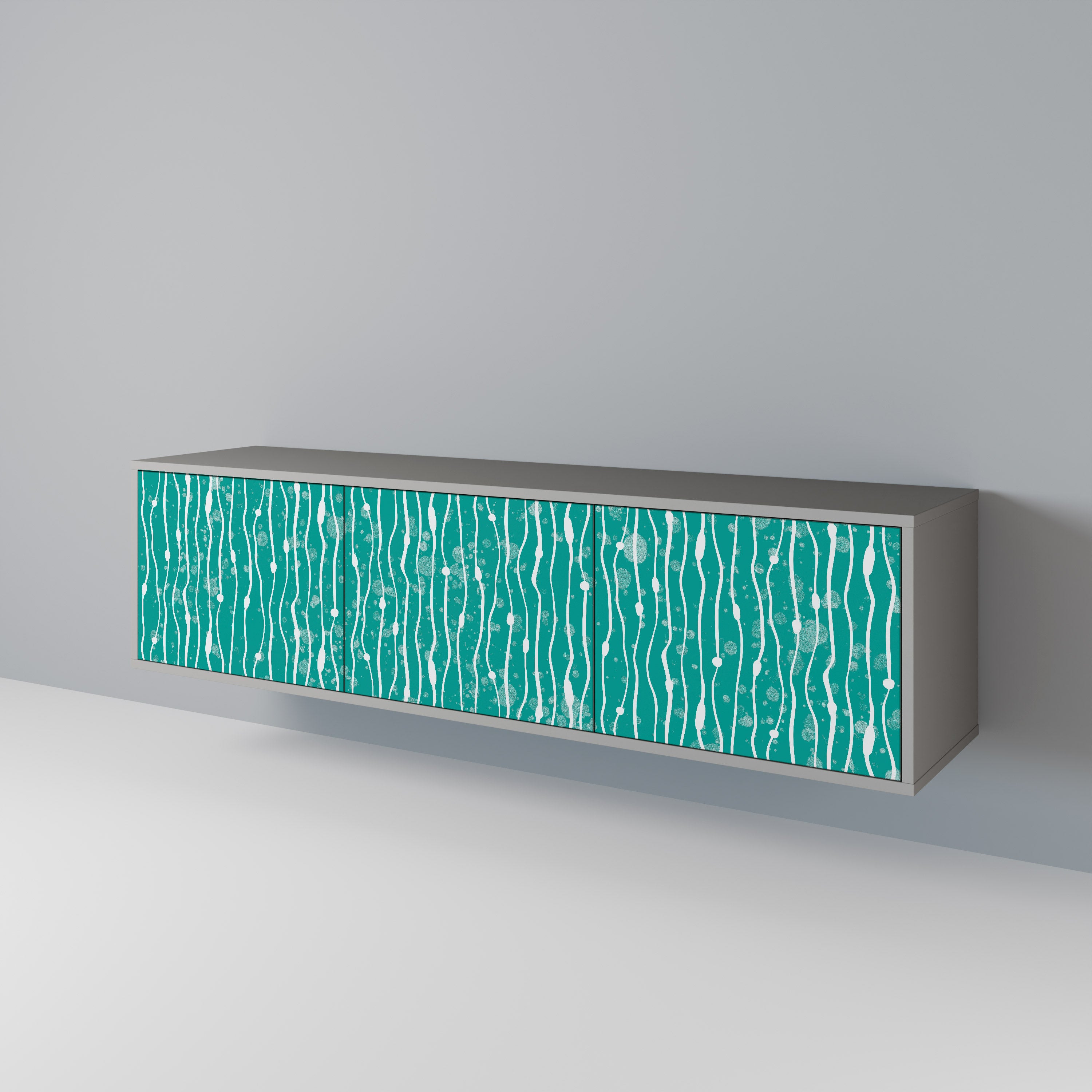 TURQUOISE RAIN 3-Door TV Cabinet