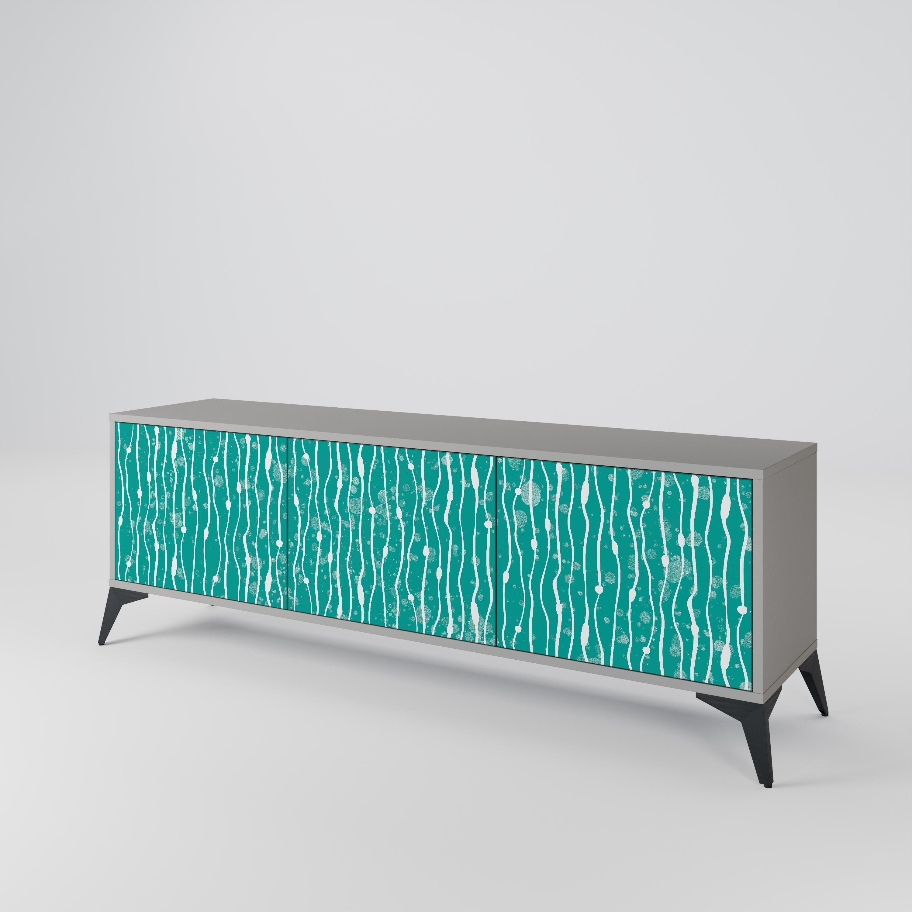 TURQUOISE RAIN 3-Door TV Cabinet
