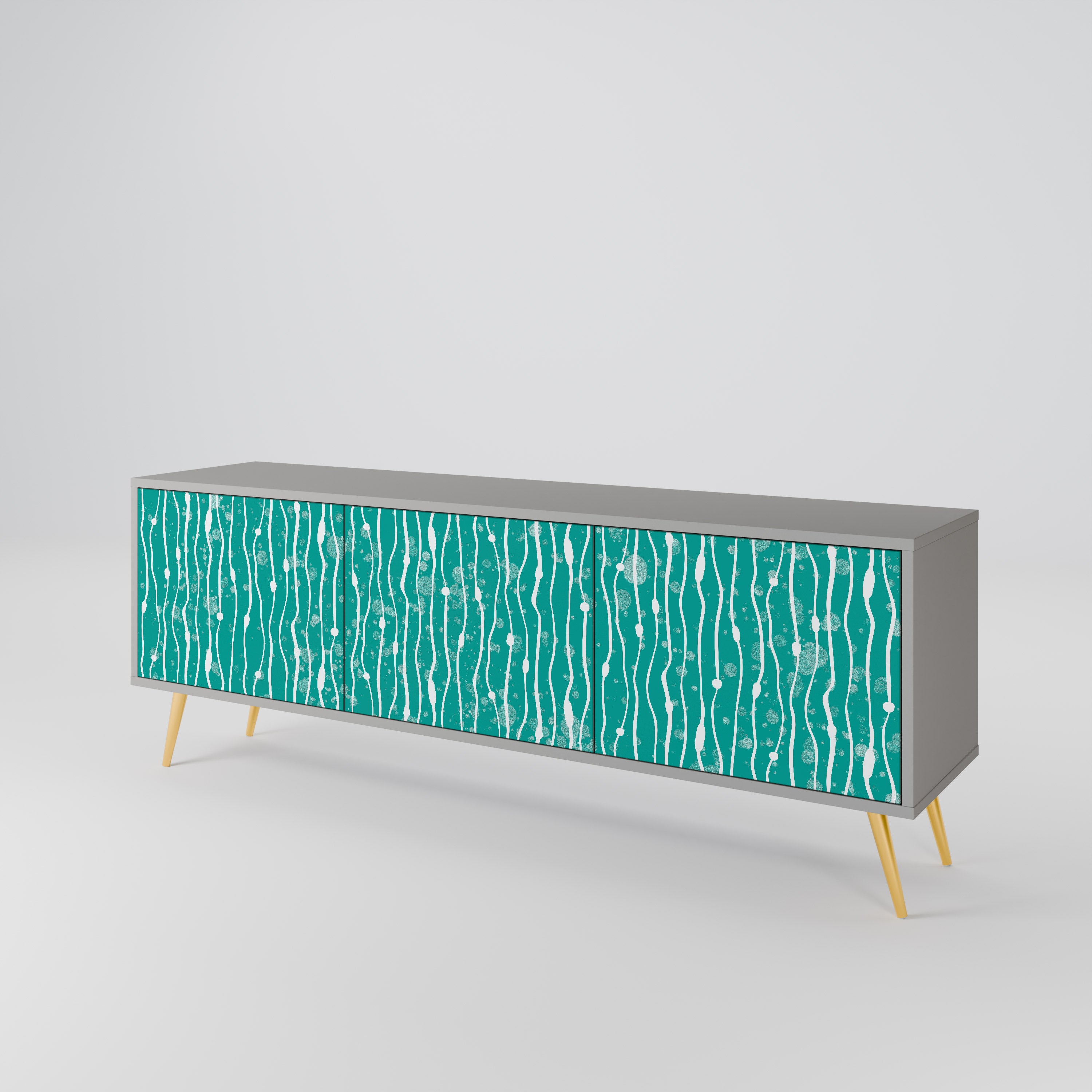 TURQUOISE RAIN 3-Door TV Cabinet