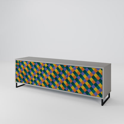 PAINTED SQUARES MIX 3-Door TV Cabinet
