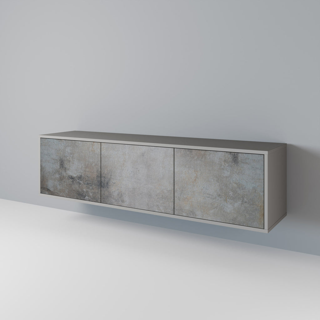 Meuble TV 3 portes en béton gris