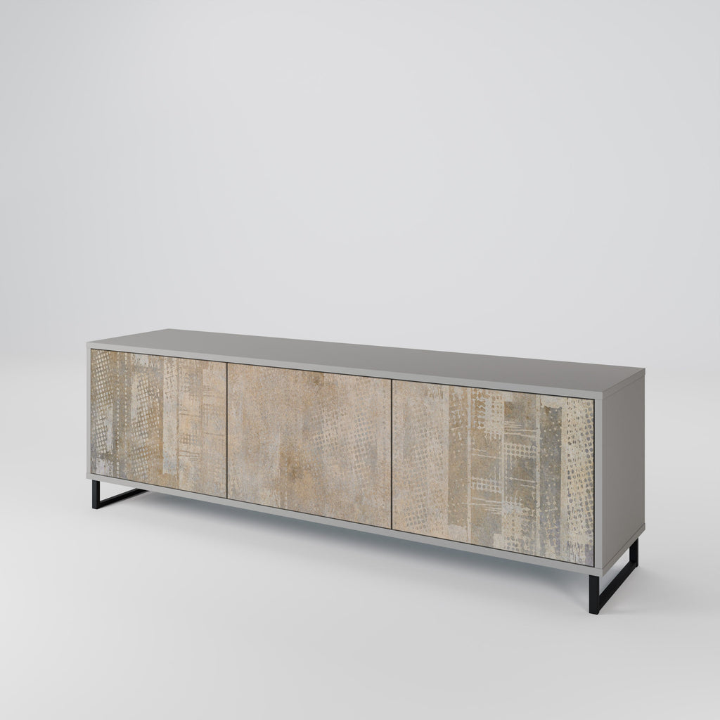 SCREEN ERROR 3-Door TV Stand in Grey Finish