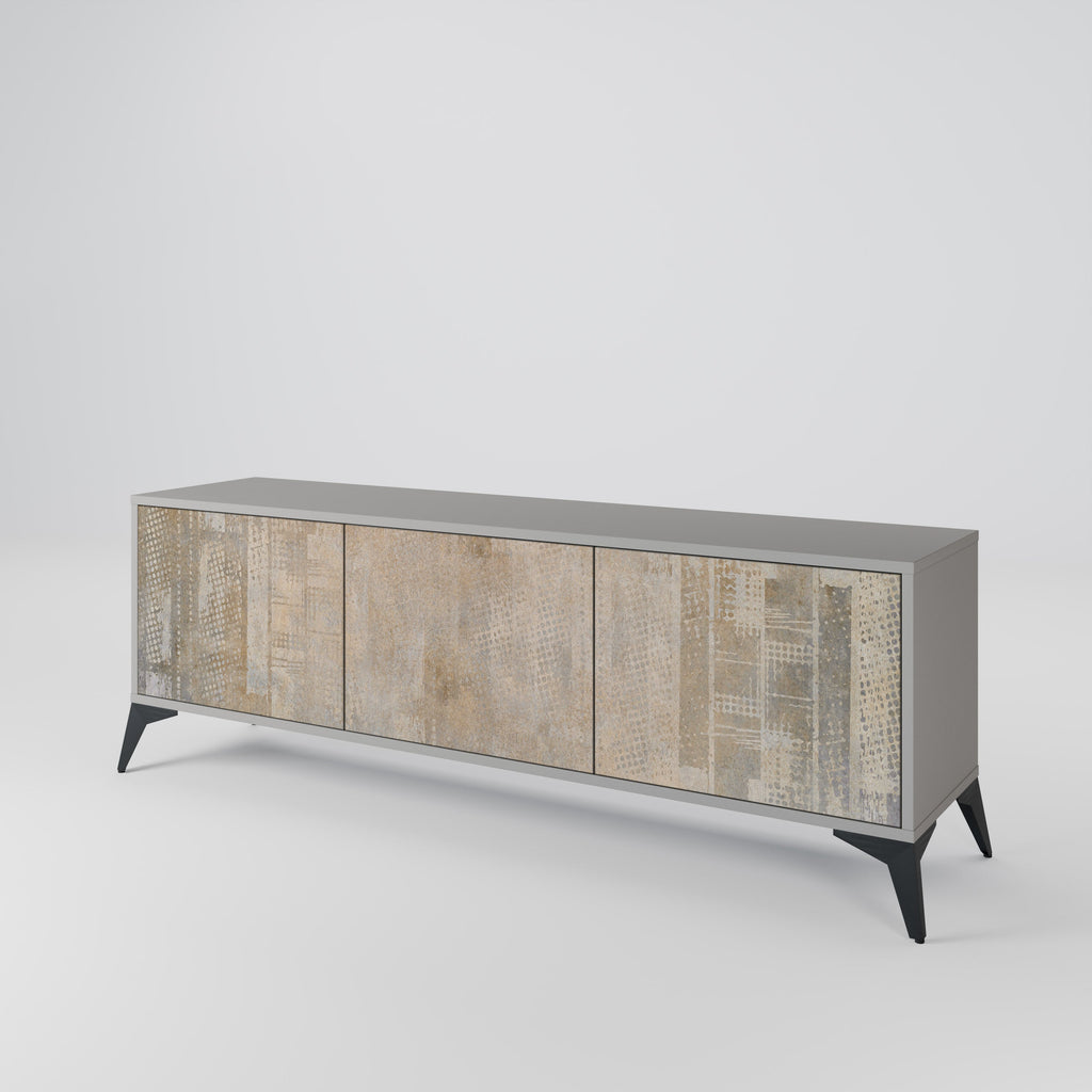 SCREEN ERROR 3-Door TV Stand in Grey Finish