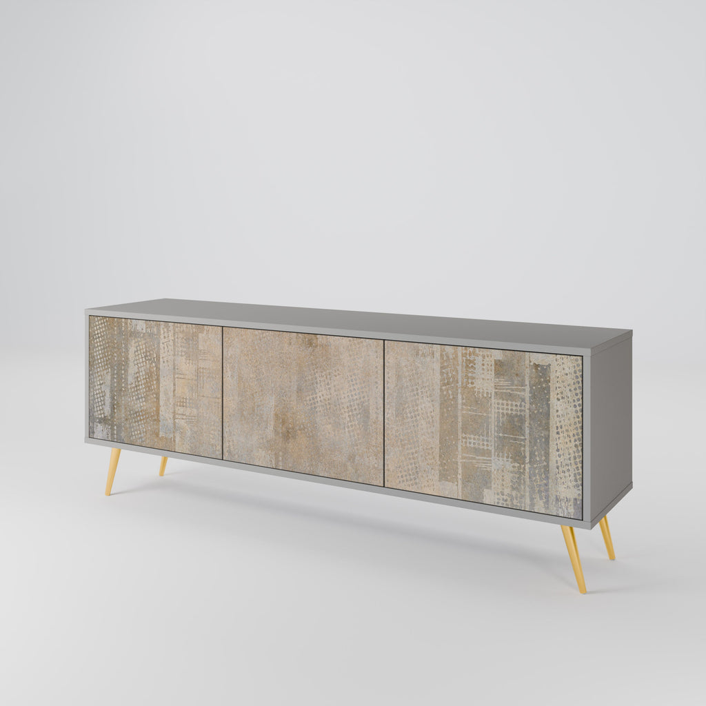 SCREEN ERROR 3-Door TV Stand in Grey Finish