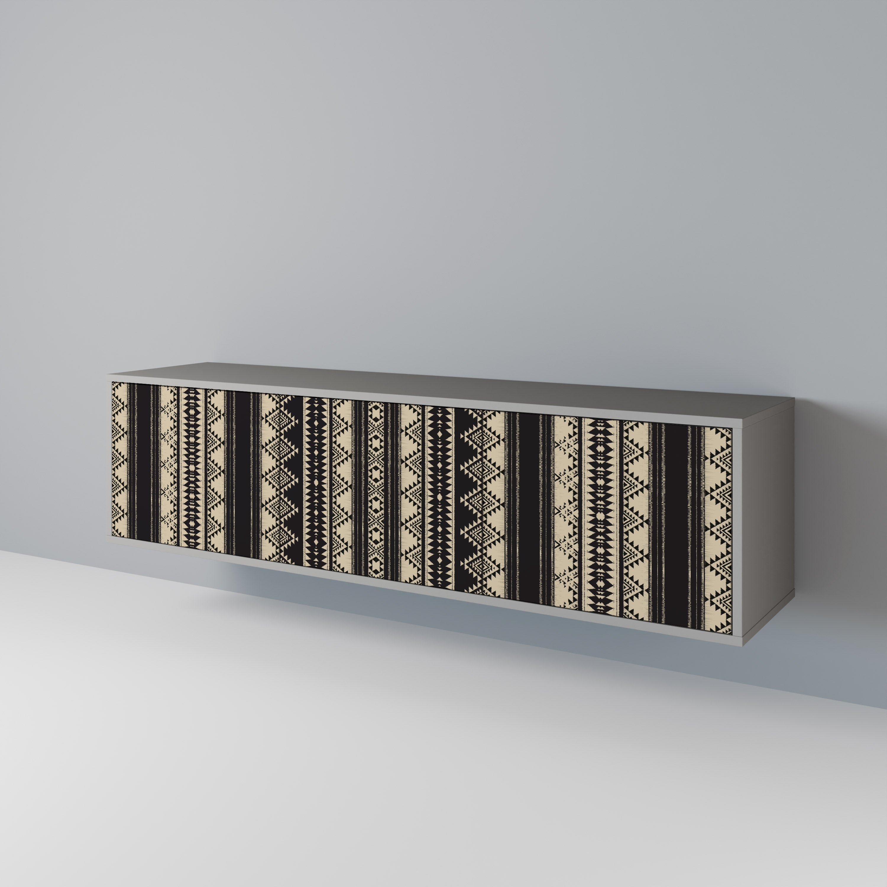 Meuble TV 3 portes AZTEC finition grise