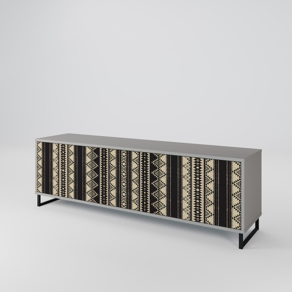 Meuble TV 3 portes AZTEC finition grise