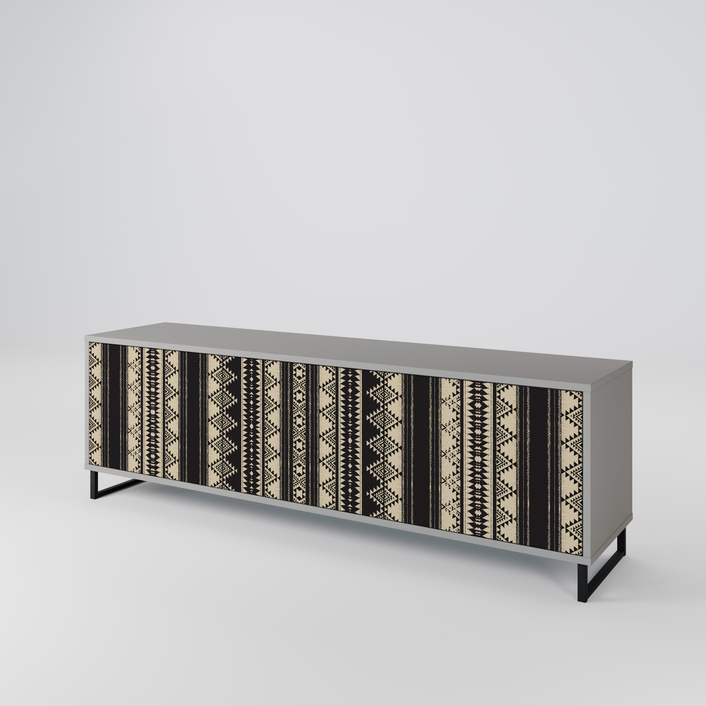 Meuble TV 3 portes AZTEC finition grise