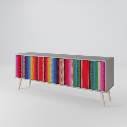 ETHNIC MEXICAN 3-Door TV Cabinet