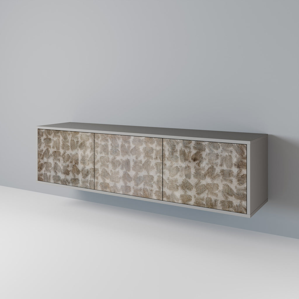 SLIGHTLY BLURRED 3-Door TV Stand in Grey Finish