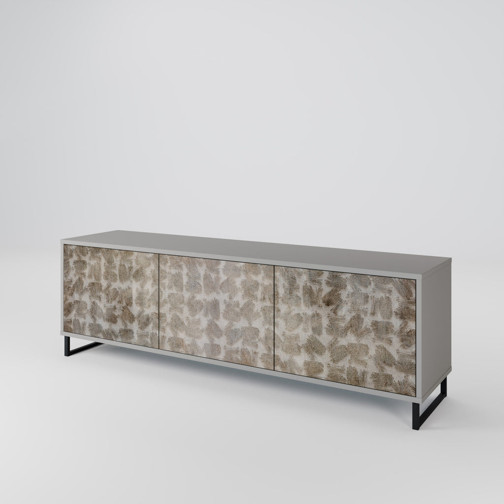 SLIGHTLY BLURRED 3-Door TV Stand in Grey Finish